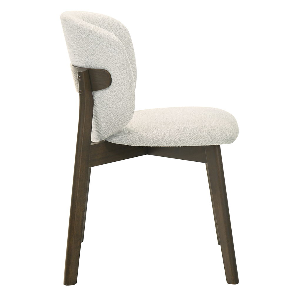 Mallin - Side Chair (Set of 2) - Gray Chenille & Walnut, light gray, view 5