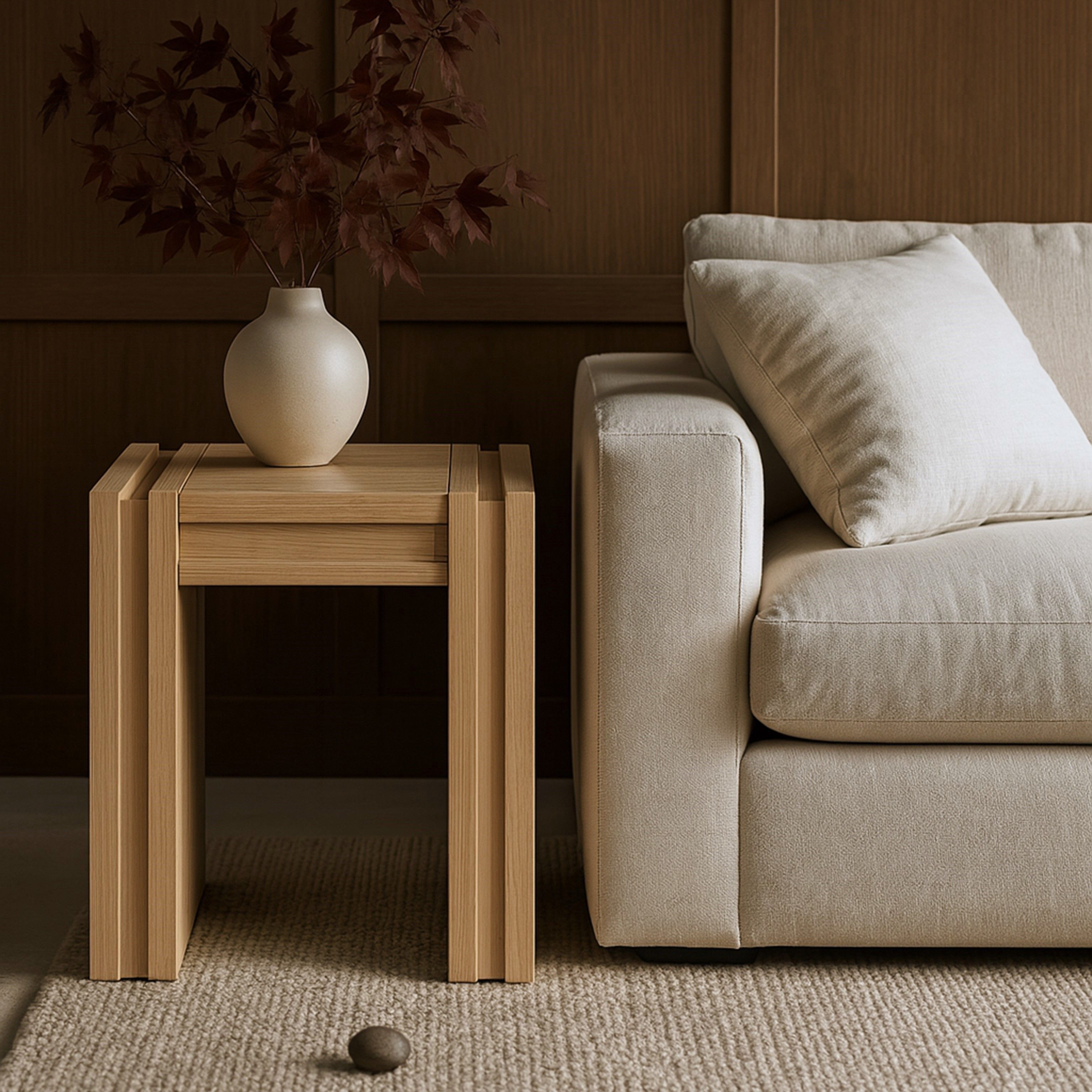 Stanton - Oak Veneer And Solid Wood End Table - Natural