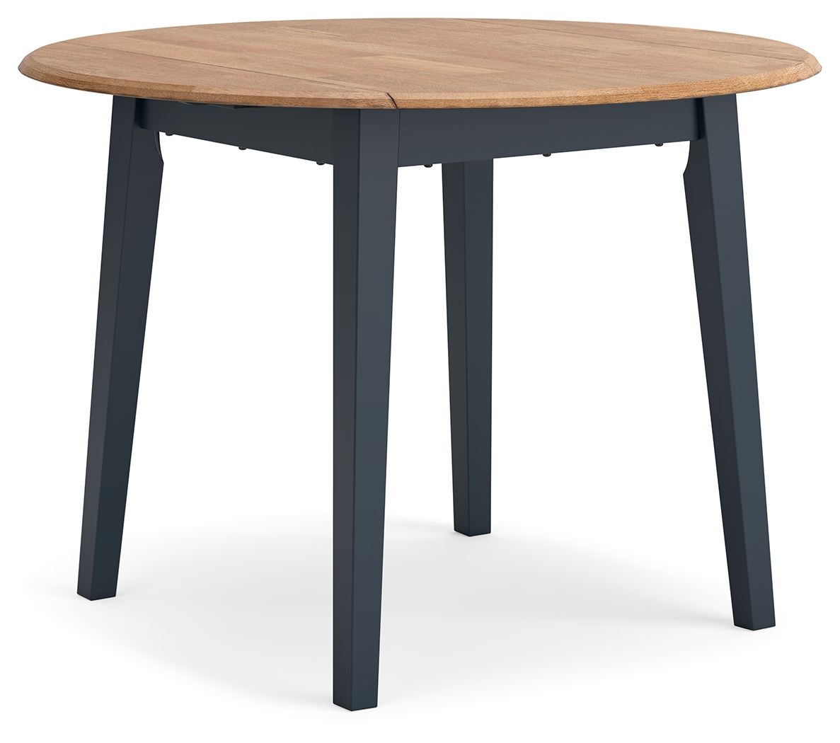 Ashley Furniture Gesthaven - 5 Pc. - Round Dining Room Drop Leaf Table, 4 Side Chairs - Natural / Blue - Image 2