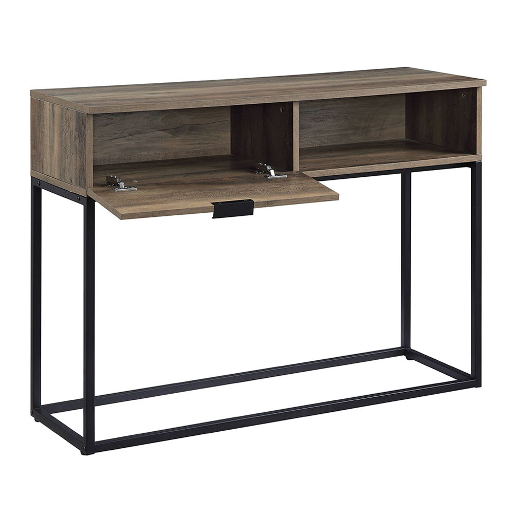 Galeno - Writing Desk - Rustic Oak & Black, black, view 4
