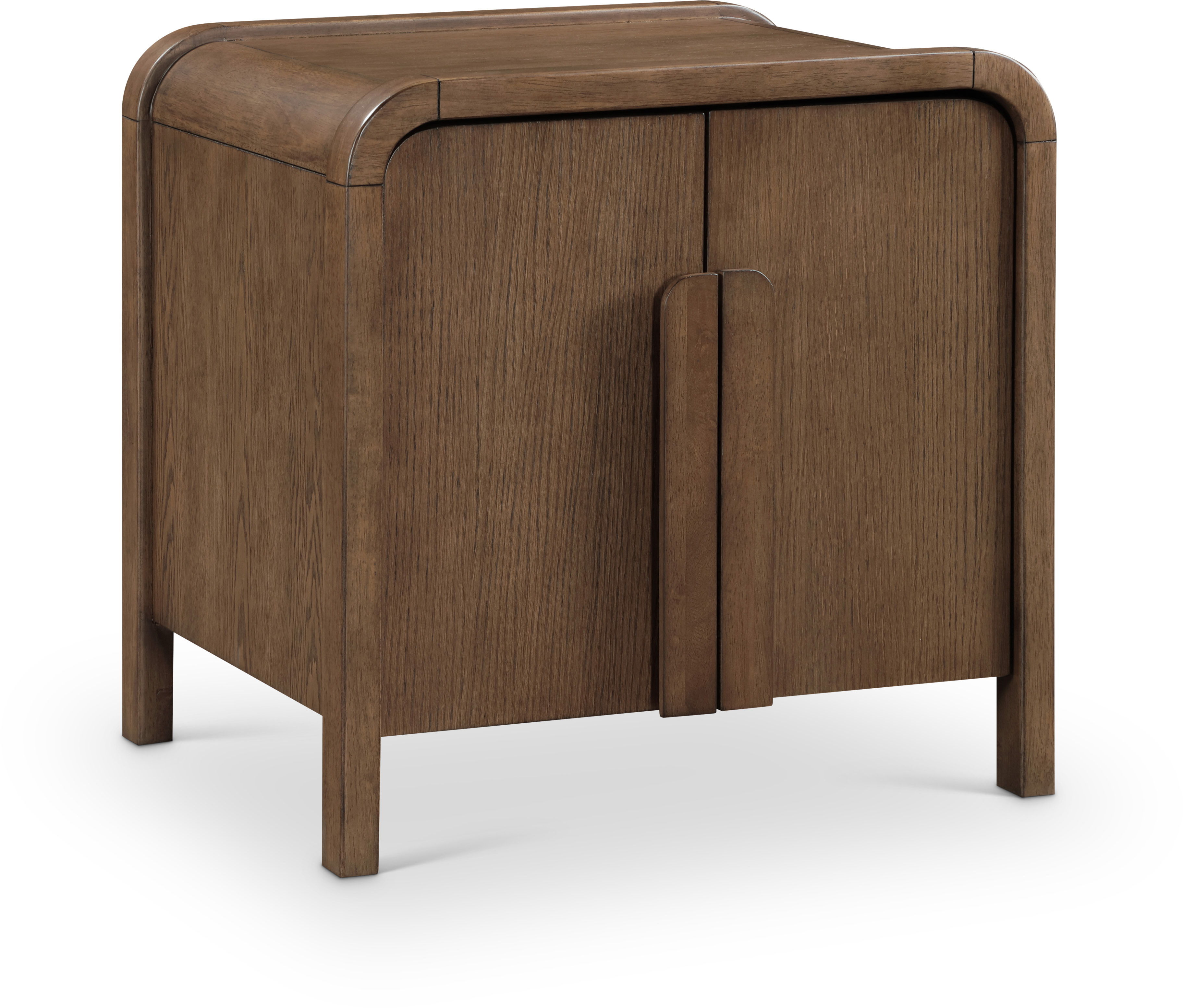 Harmony - Oak Veneer And Solid Wood Night Stand - Brown