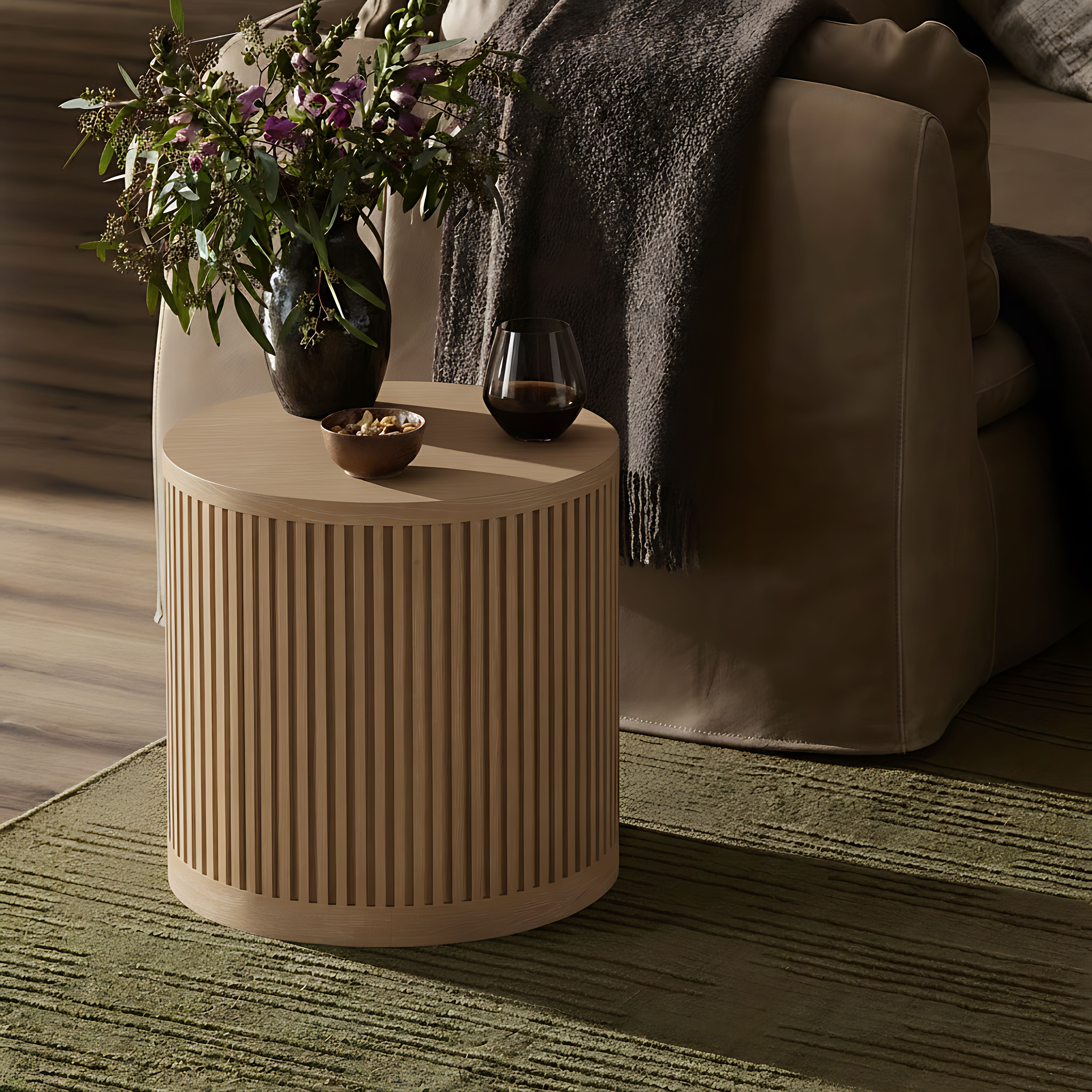 Madera - Oak Veneer And Solid Wood End Table - Natural