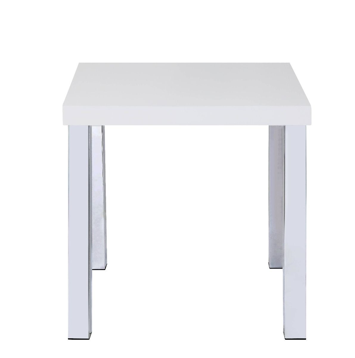 Harta - End Table - White High Gloss & Chrome, white, view 2