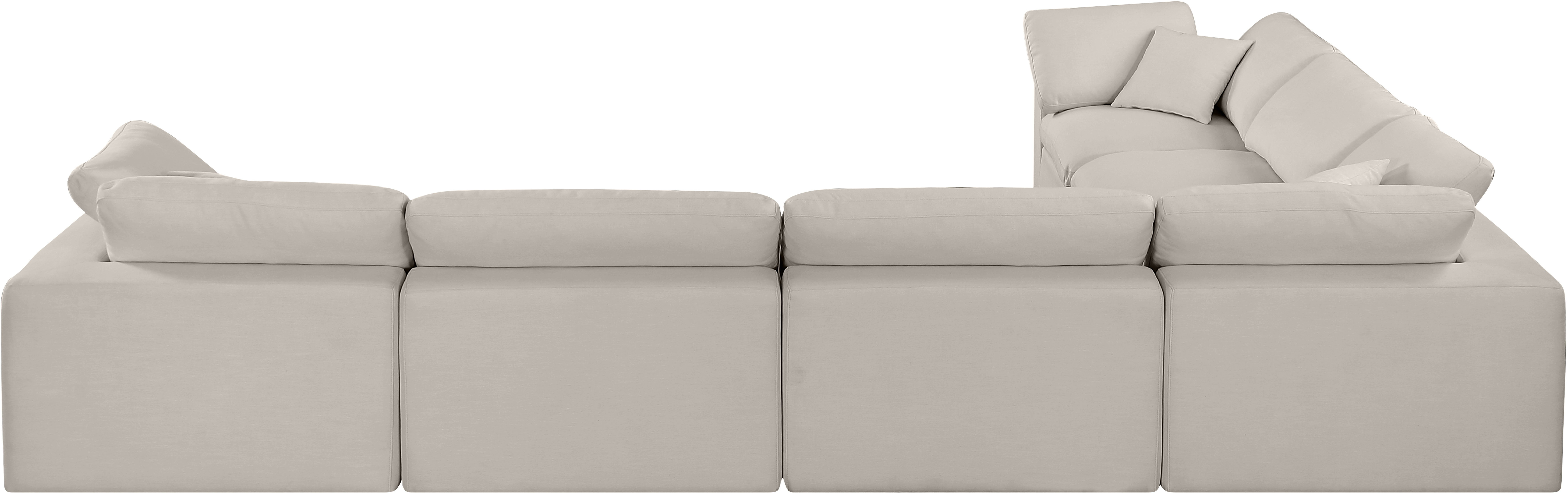 Comfy - 6 Piece Linen Modular Corner Sectional - Beige