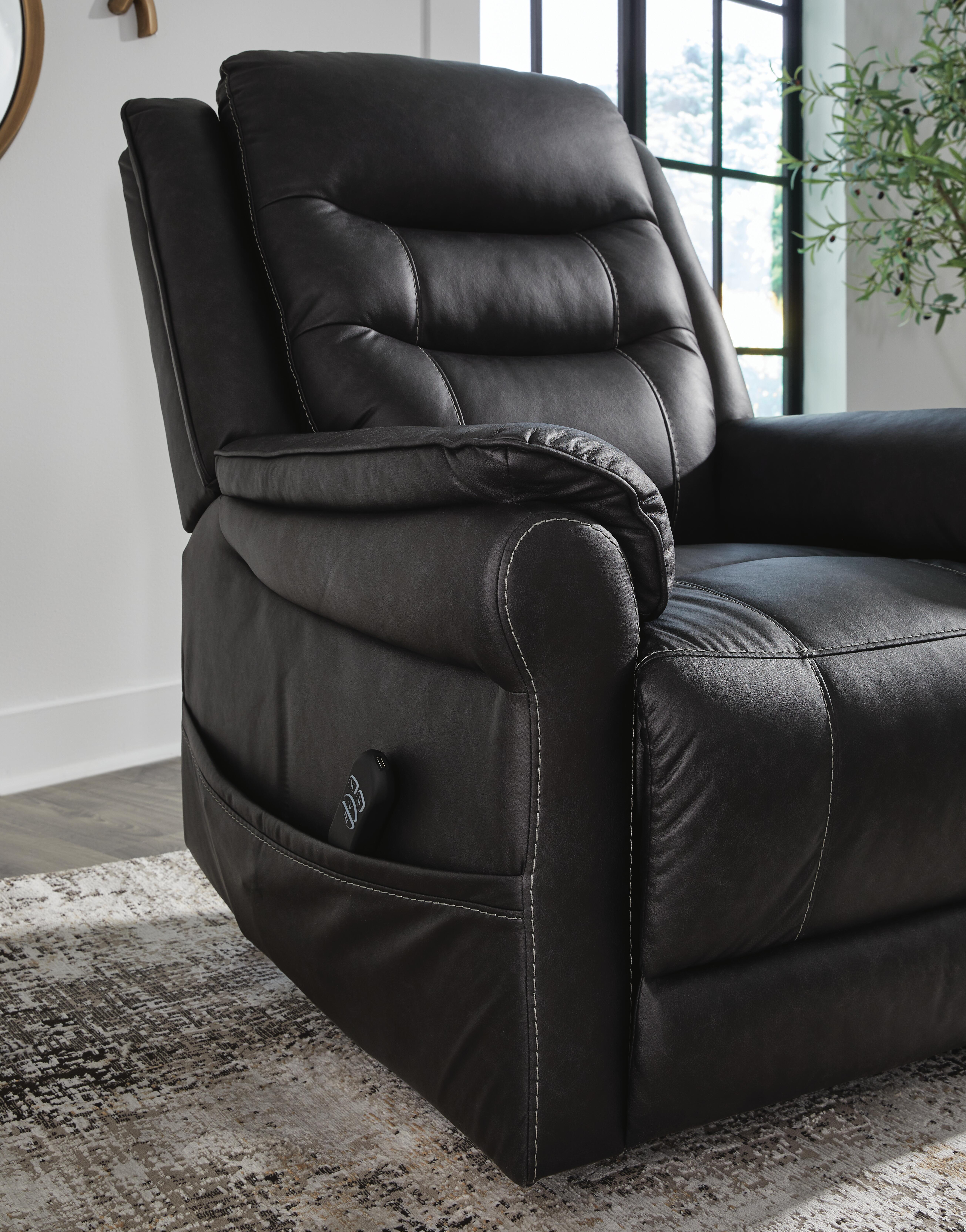 Ashley Furniture Oatman - Power Lift Recliner - Carbon - Image 11