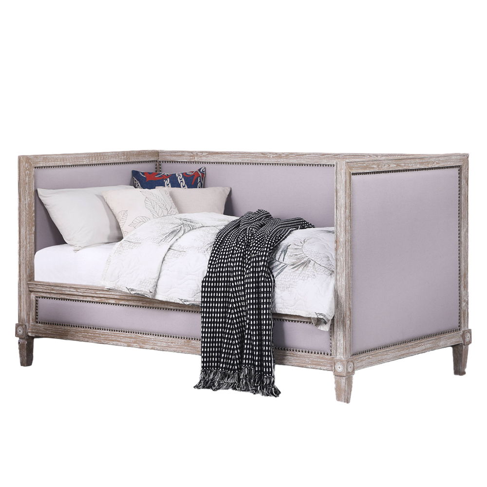 Charlton - Twin Daybed - Beige Linen & Weathered Oak, light brown, view 4