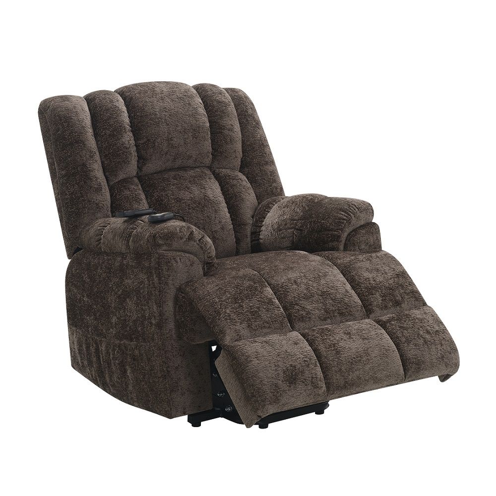 Pacay - Power Recliner With Lift & Heating & Massage - Brown Chenille, dark gray, view 5