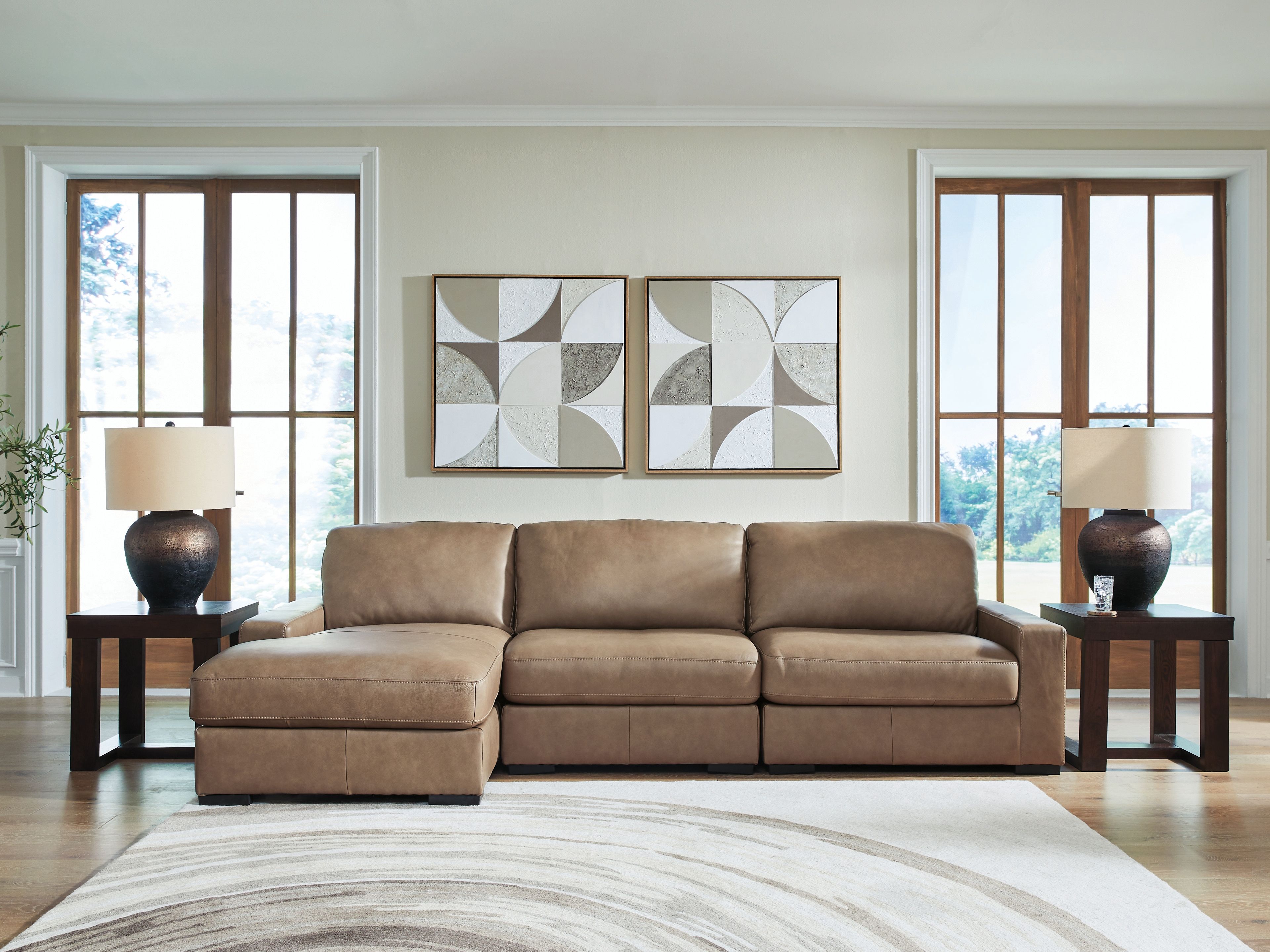 Ashley Furniture Veronella - 3-Piece Sectional With LAF Corner Chaise - Sahara - Image 2