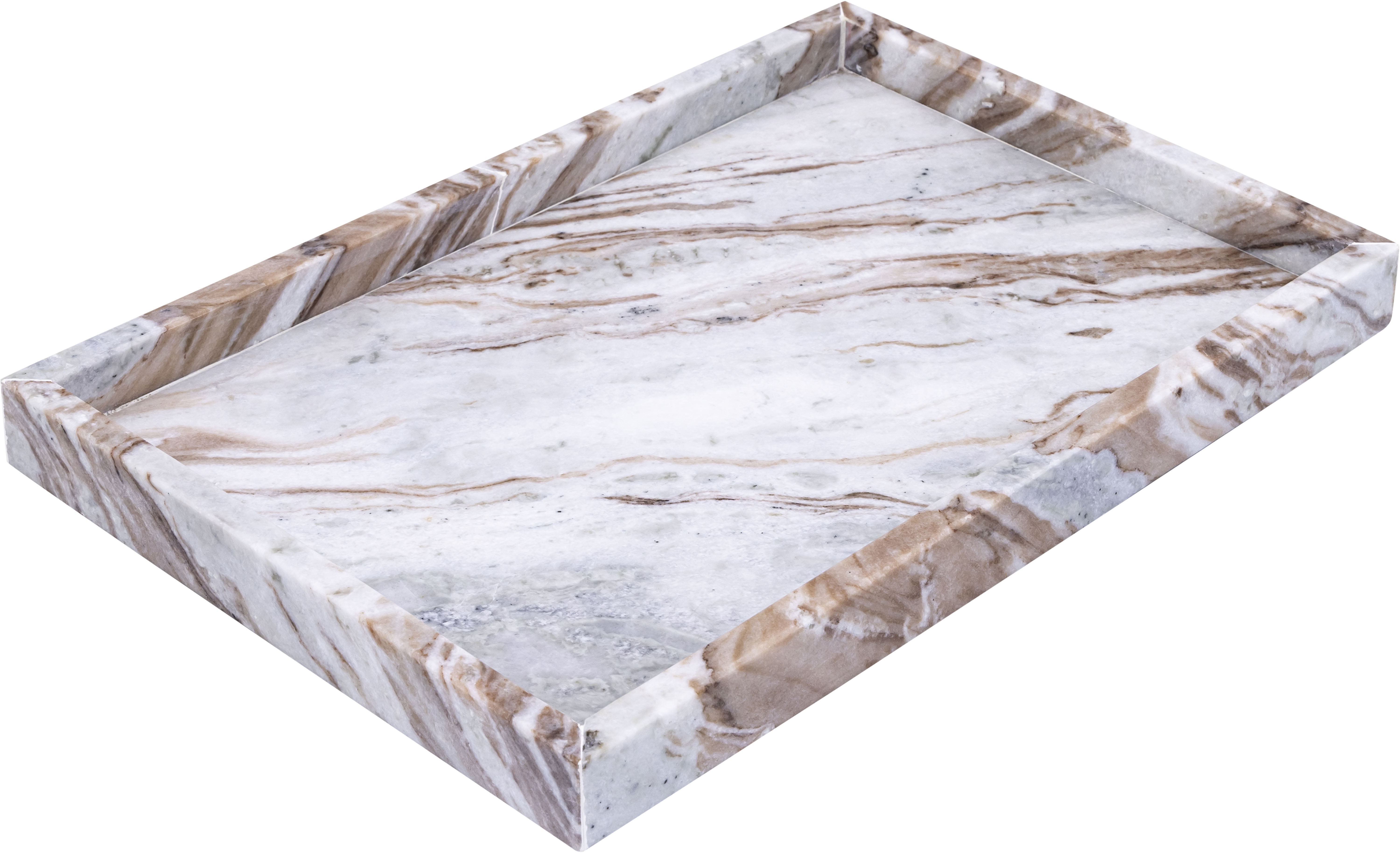 Barletta - Marble Rectangular Tray - Brown