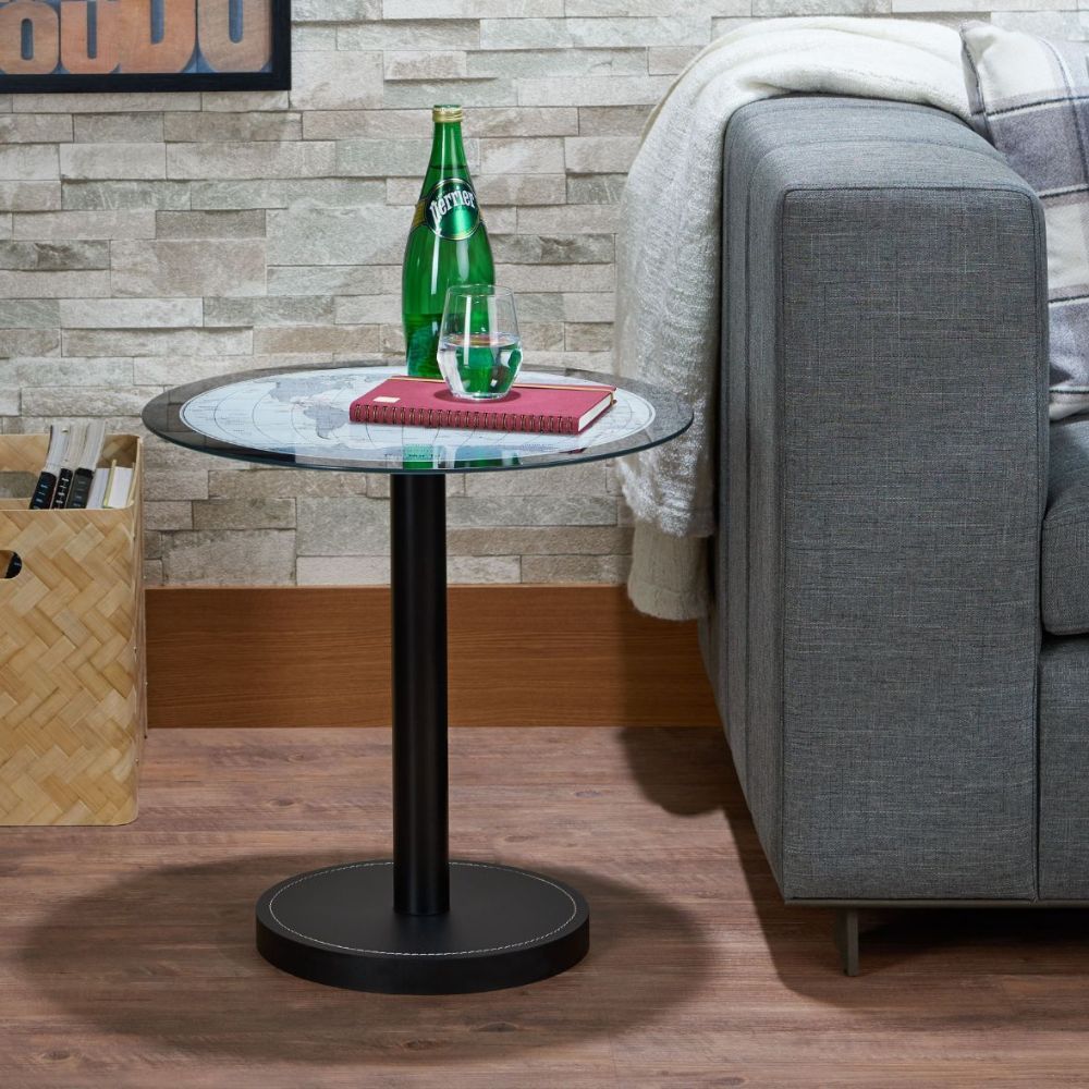Boli - End Table - Black & Map Glass, black, view 4