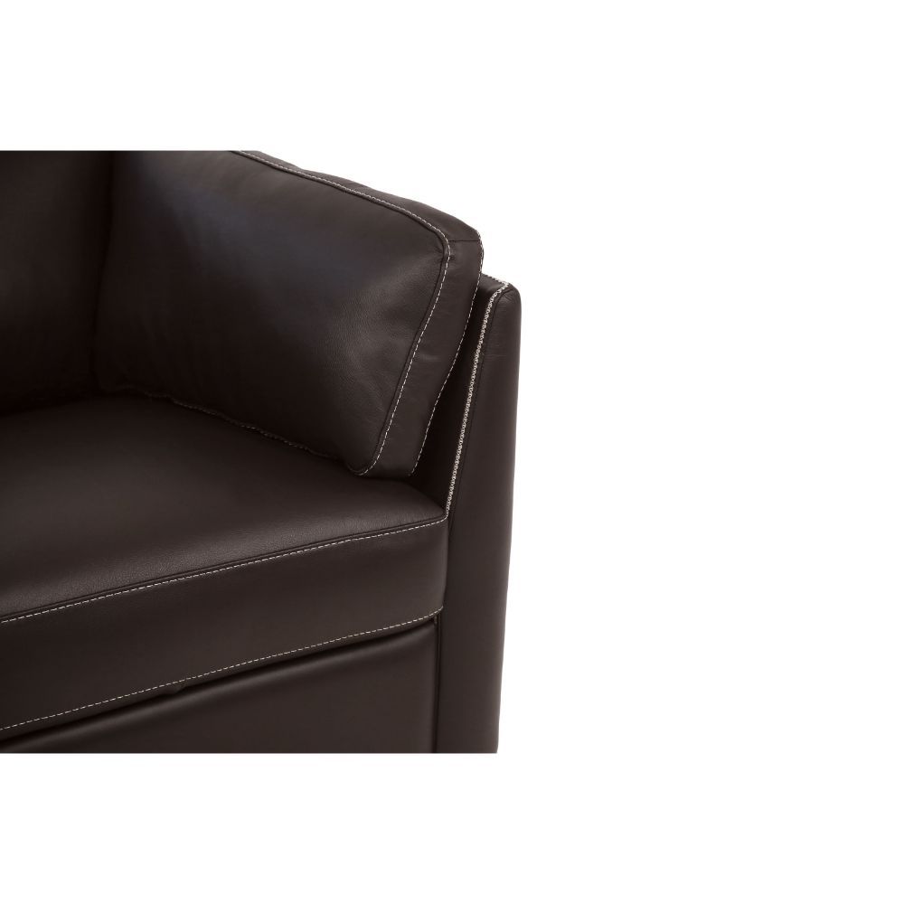 Matias - Sofa - Chocolate Leather, dark brown, view 3