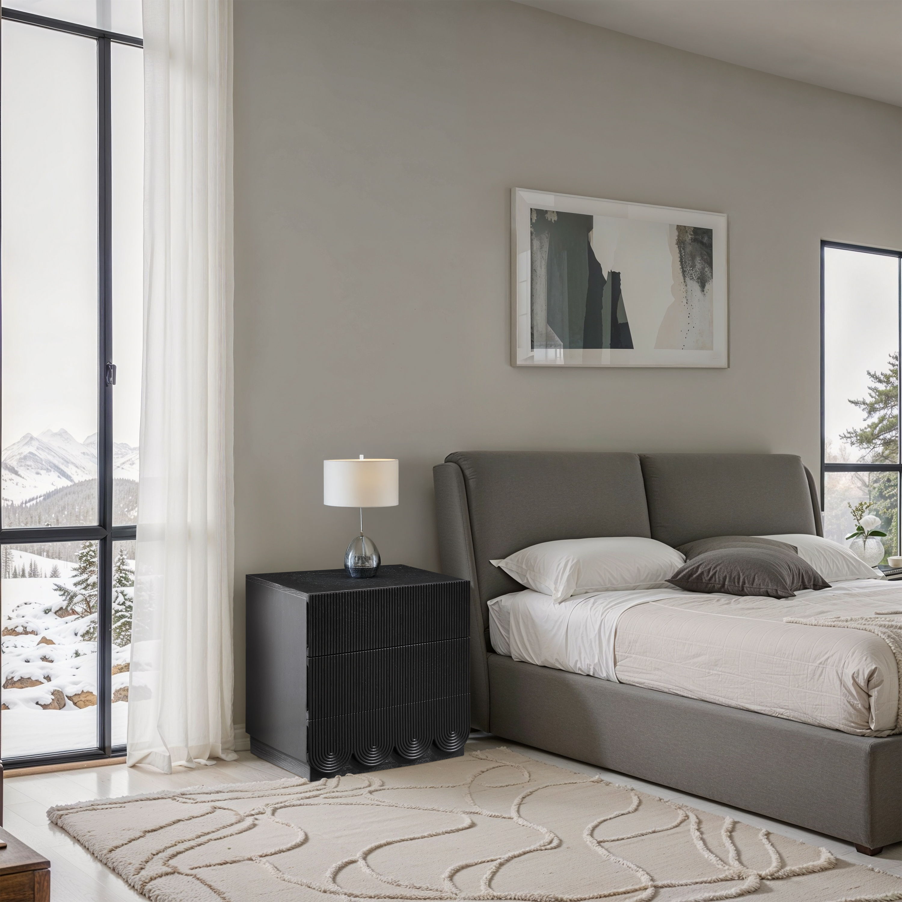 Scallop - Night Stand - Black