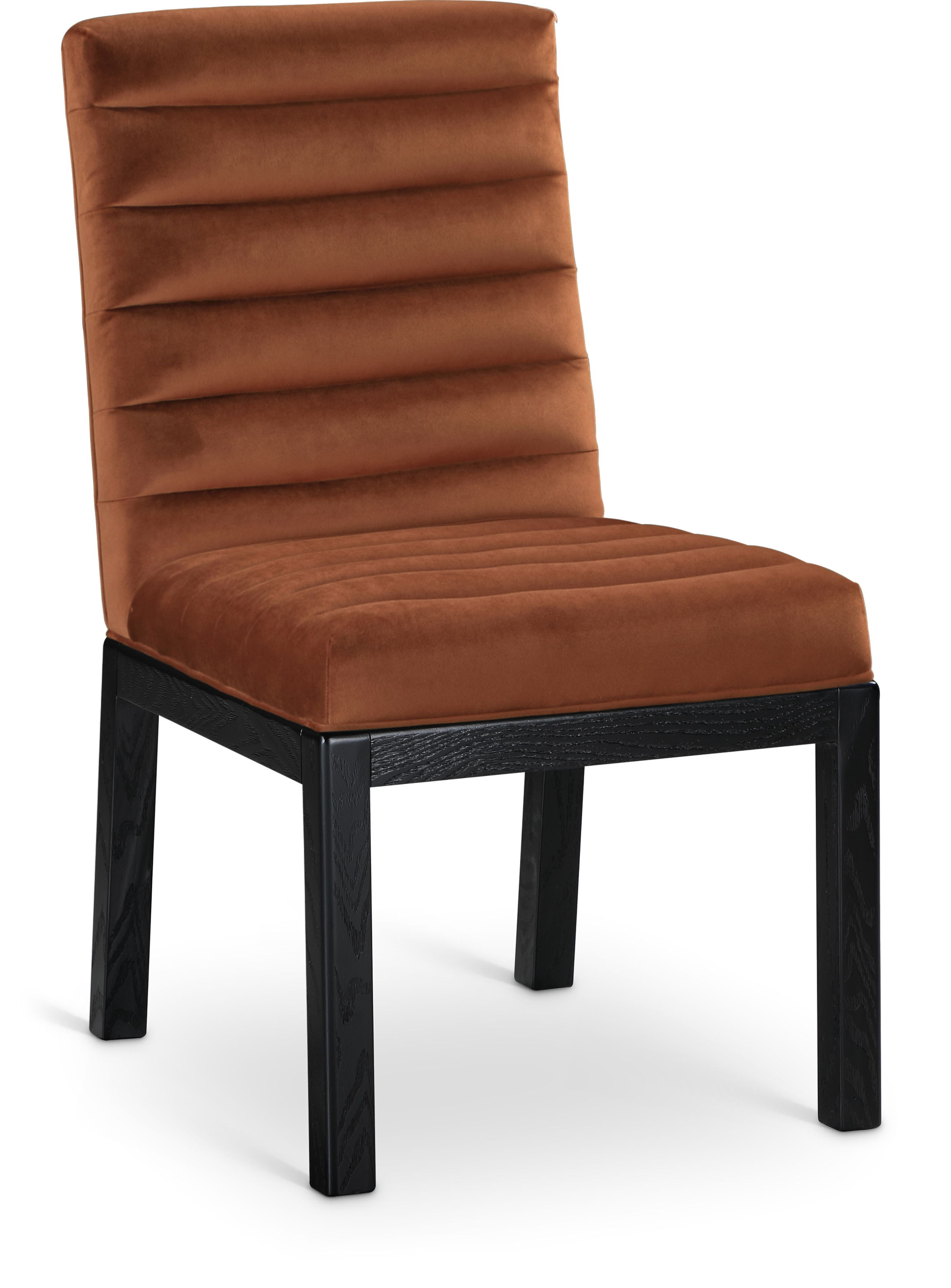 Evelyn - Dining Chair With Black Legs - Cognac