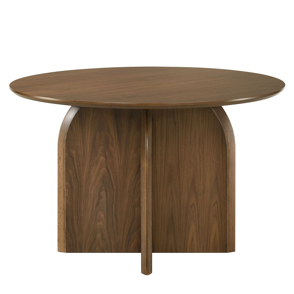 Delmon - Round Dining Table - Dark Walnut, dark brown, view 3