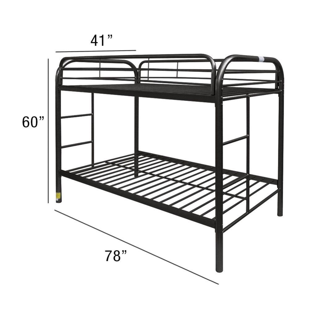 Thomas - Twin Over Twin Bunk Bed - Black, black, view 3