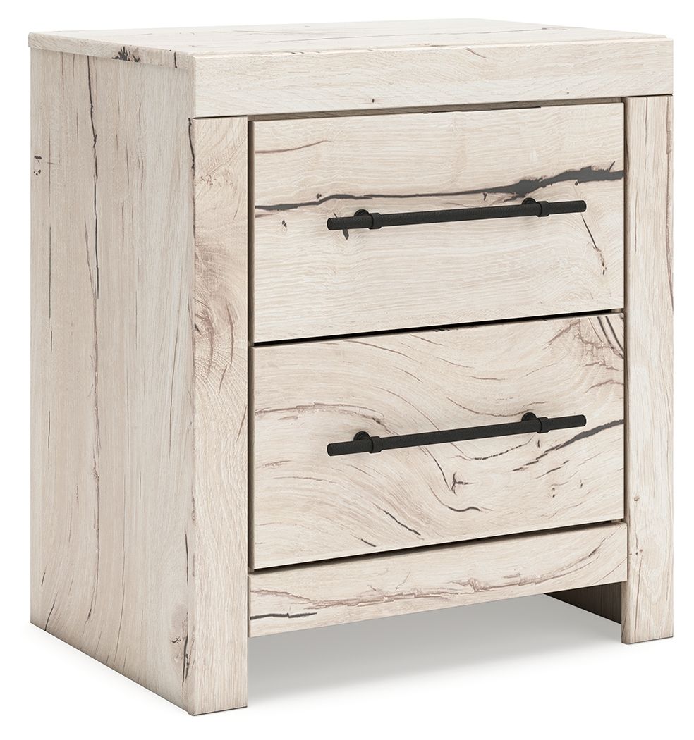Ashley Furniture Lawroy - 8 Pc. - Dresser, Mirror, Chest, Full Panel Bed, 2 Nightstands - Light Natural - Image 9