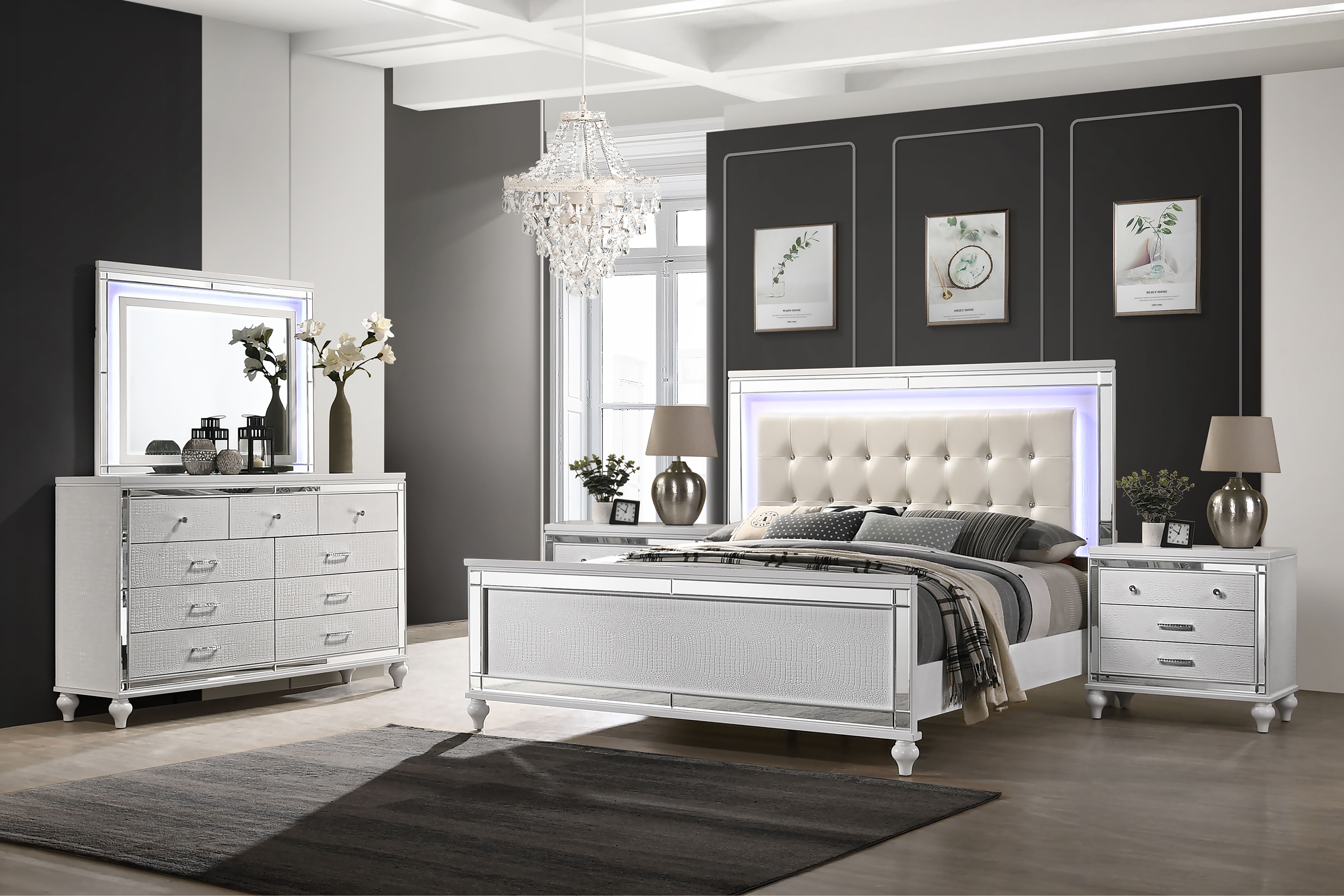 King · 5 Pc · Bed & Dresser & Mirror & 2 Nightstands