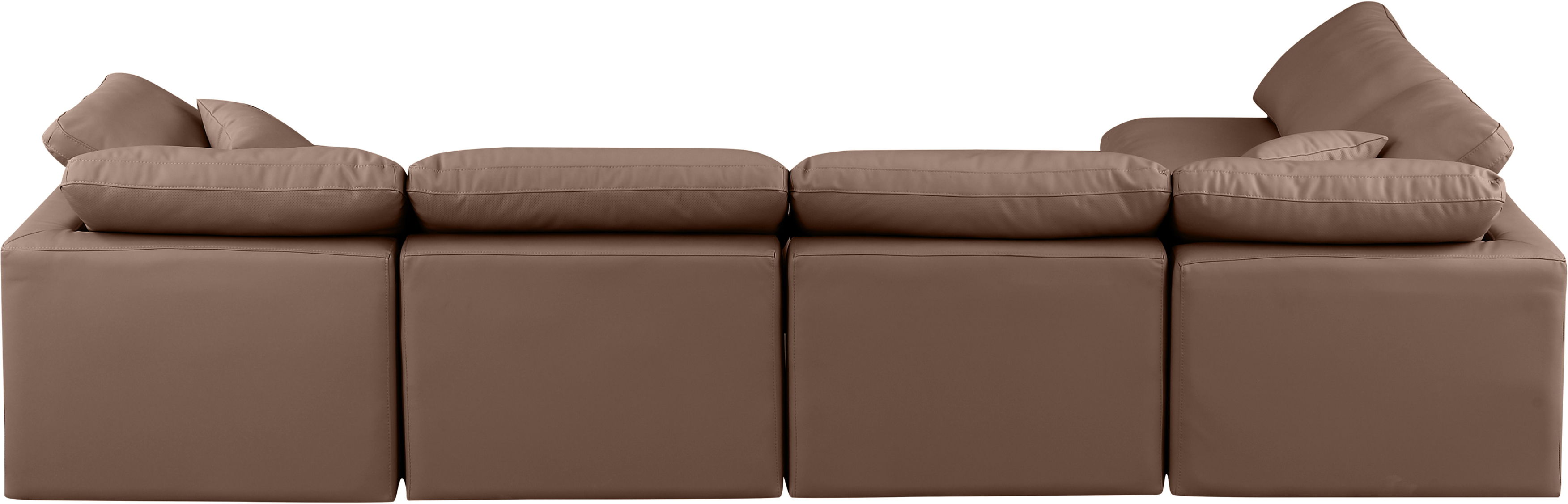 Indulge - Faux Leather 5 Piece Modular Sectional - Brown