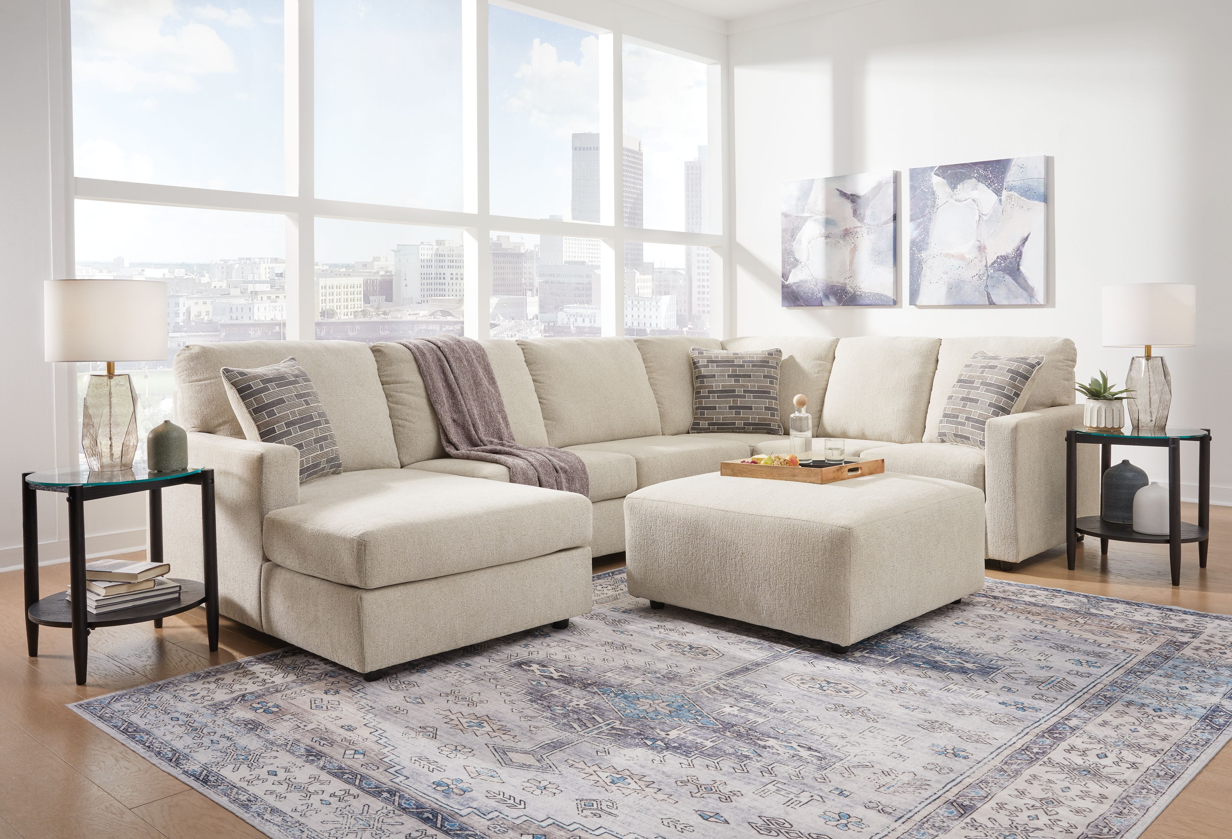 4 Pc · Left Arm Facing Corner Chaise 3 Pc Sectional, Ottoman