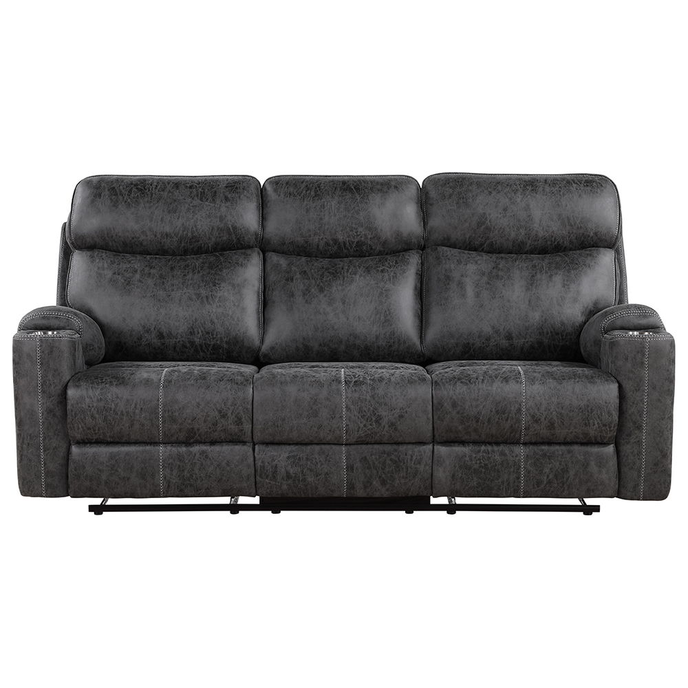 Hirah - Motion Sofa - Dark Gray Polish Microfiber, dark gray, view 7
