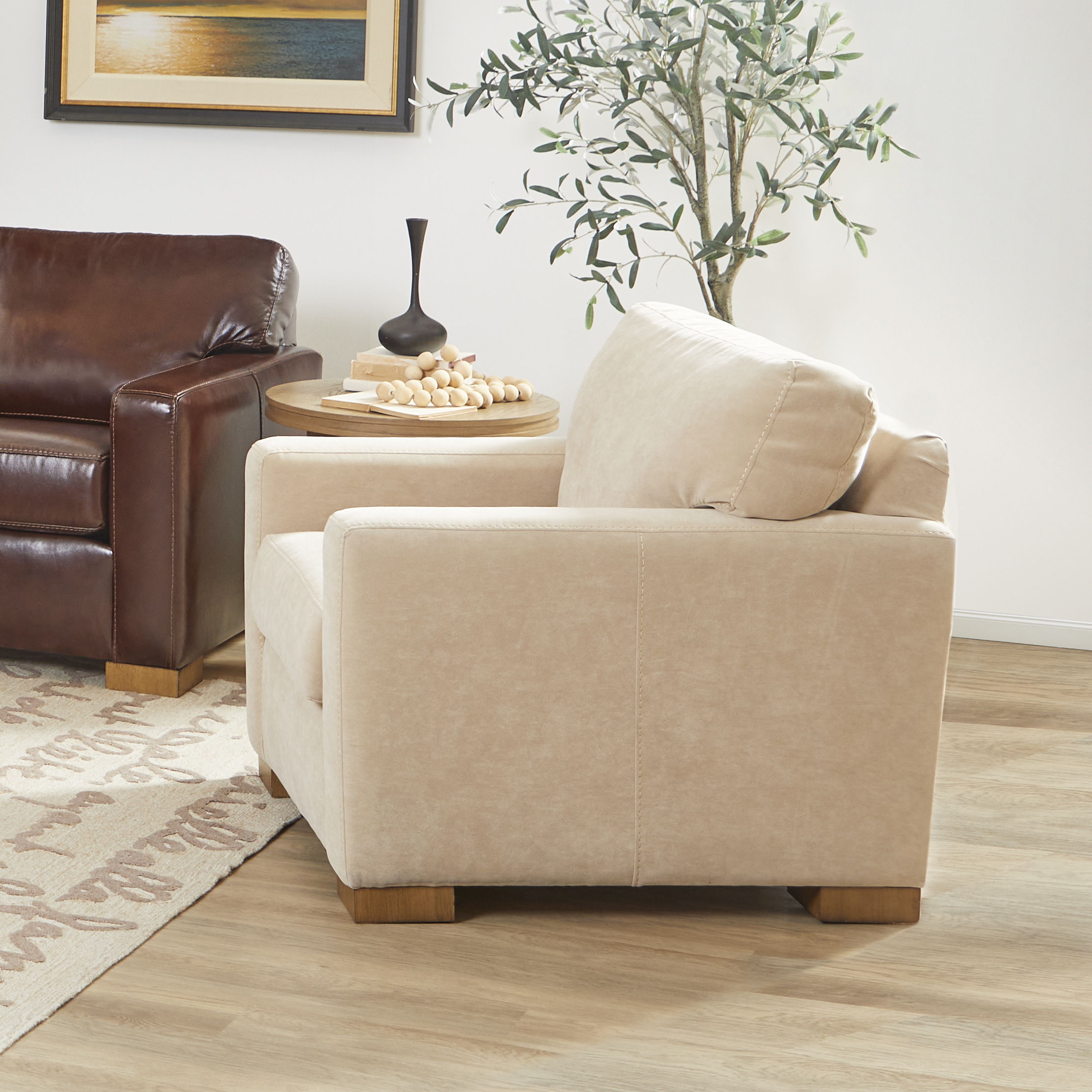 Bryant - Leather Fabric Chair, red
