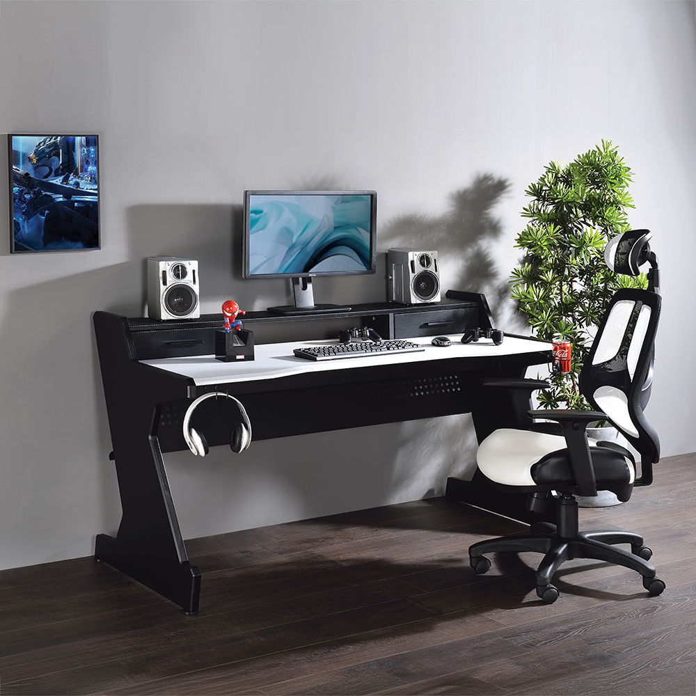 Bigga - Gaming Desk - Black & White, black, view 5