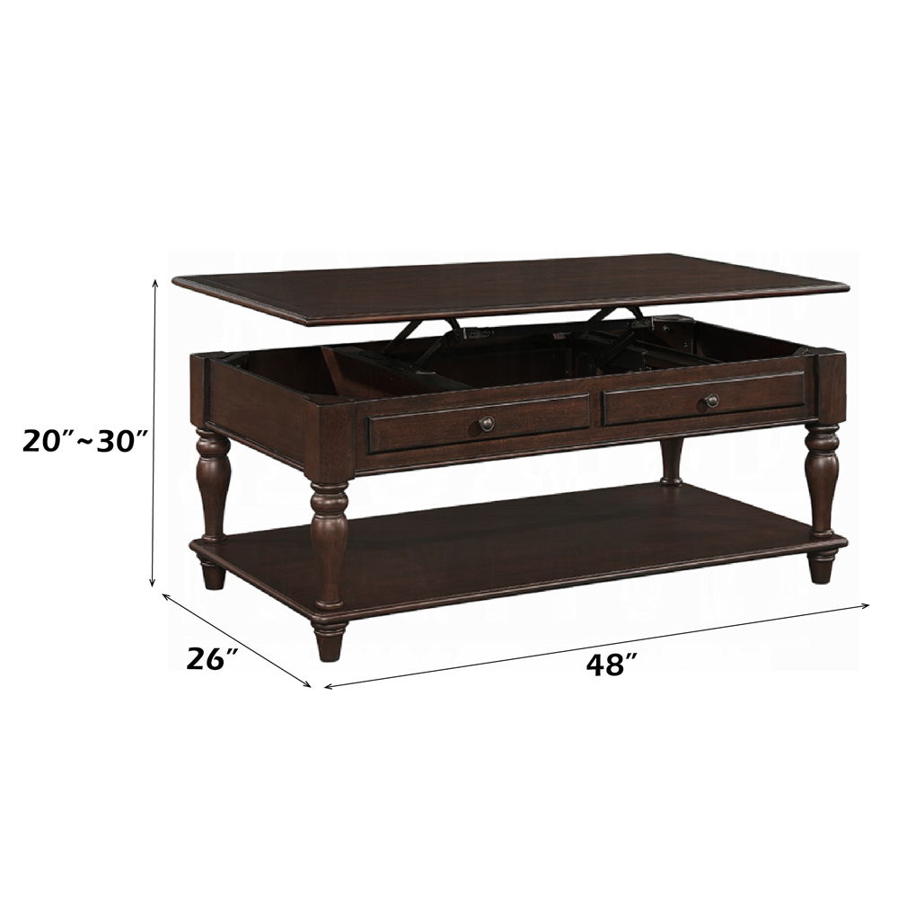Farrel - Coffee Table With Lift Top - Walnut, dark brown, view 5