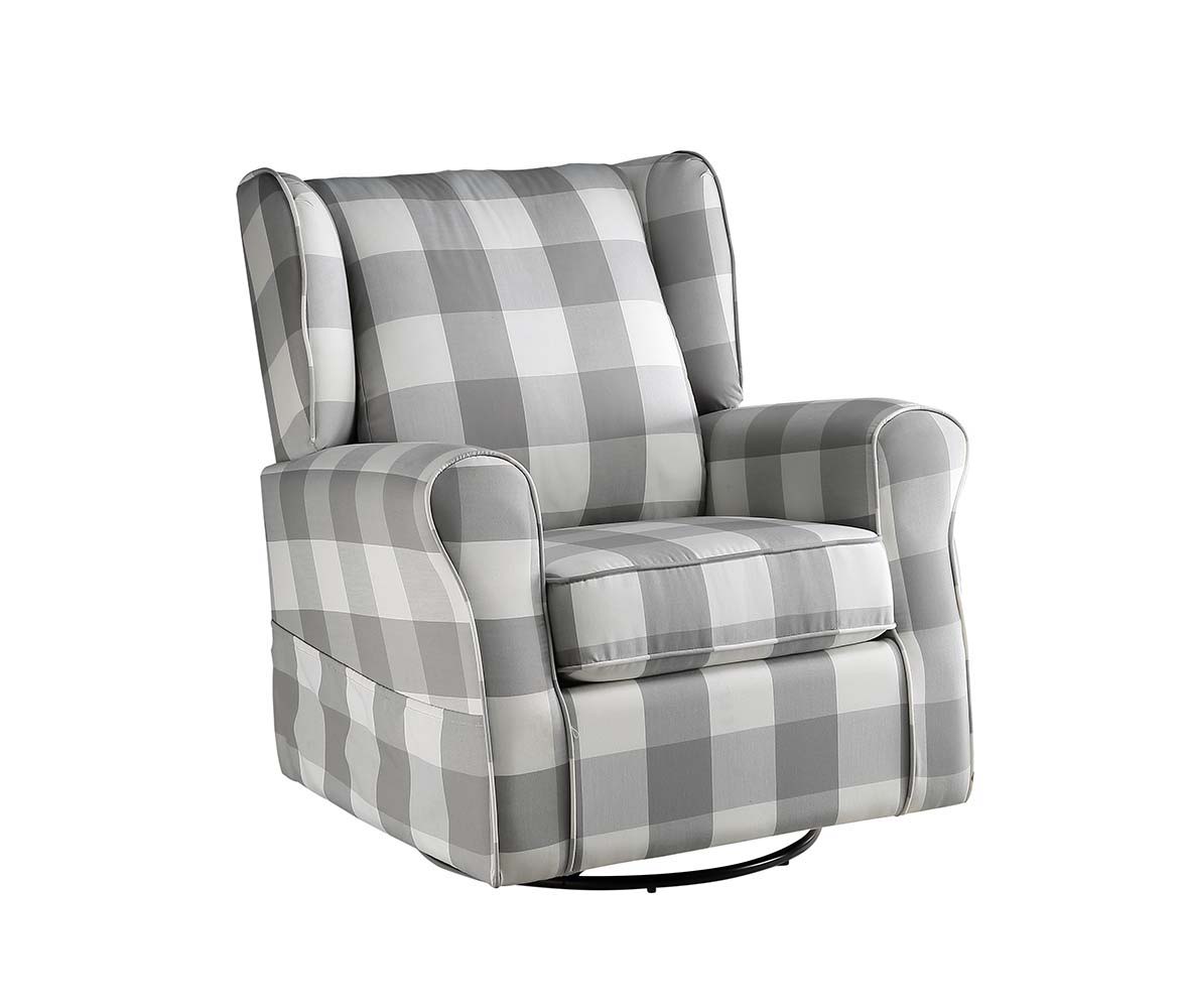 Patli - Swivel Chair With Glider - Gray Fabric, gray, view 2
