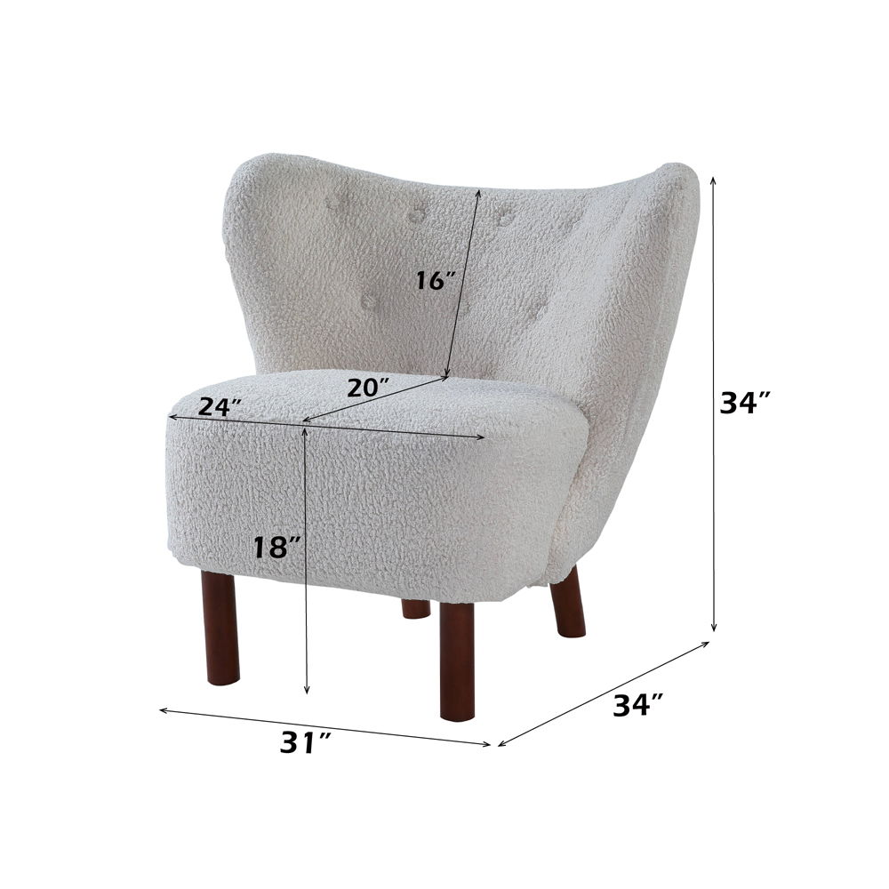 Zusud - Accent Chair - White Teddy Sherpa, white, view 6