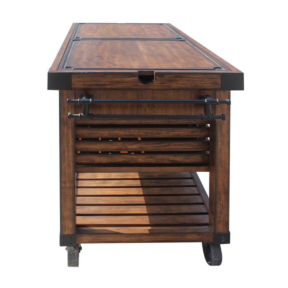 Kaif - Kitchen Cart - Distressed Chestnut, dark brown, view 3