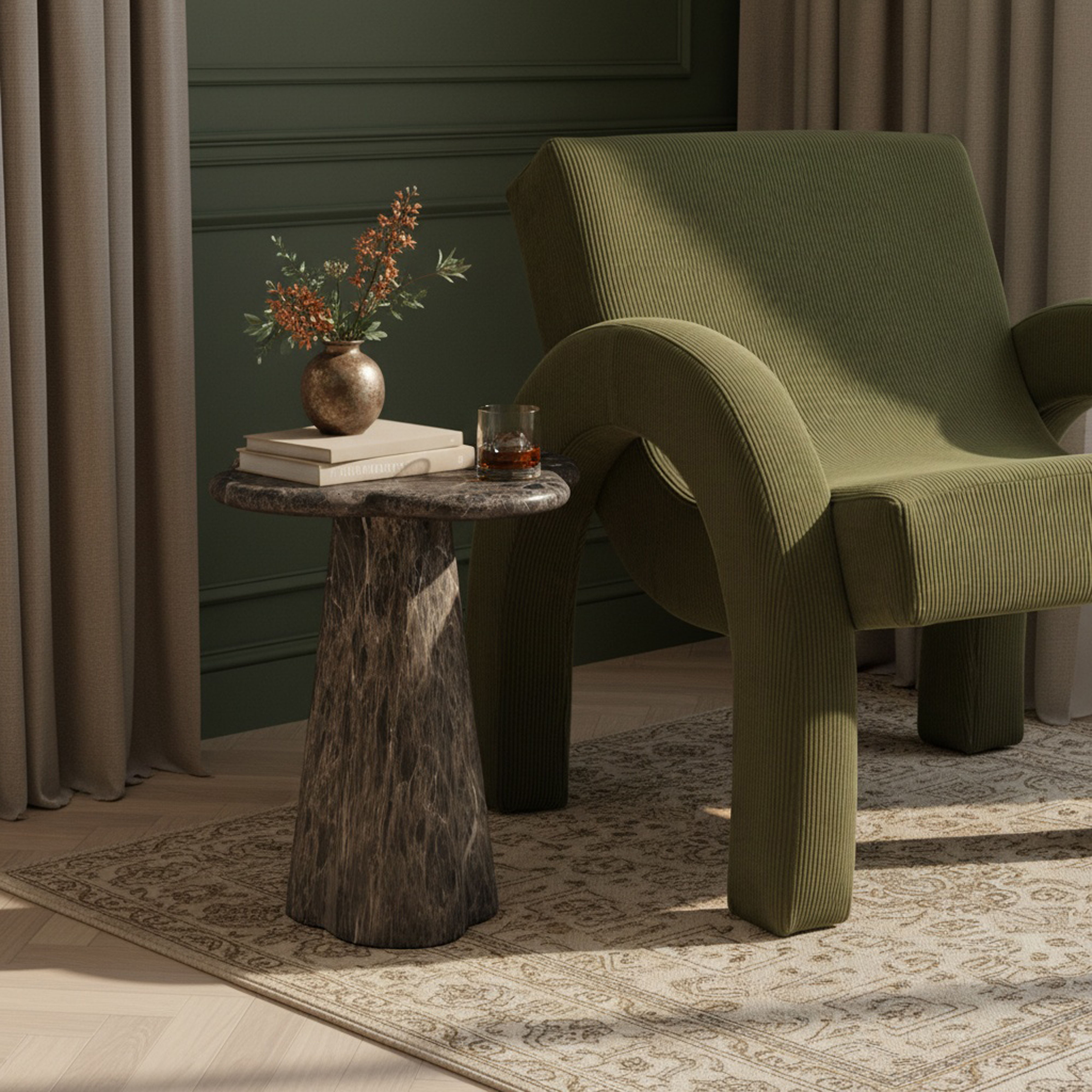 Nola - 18.5" Concrete Indoor / Outdoor End Table - Brown
