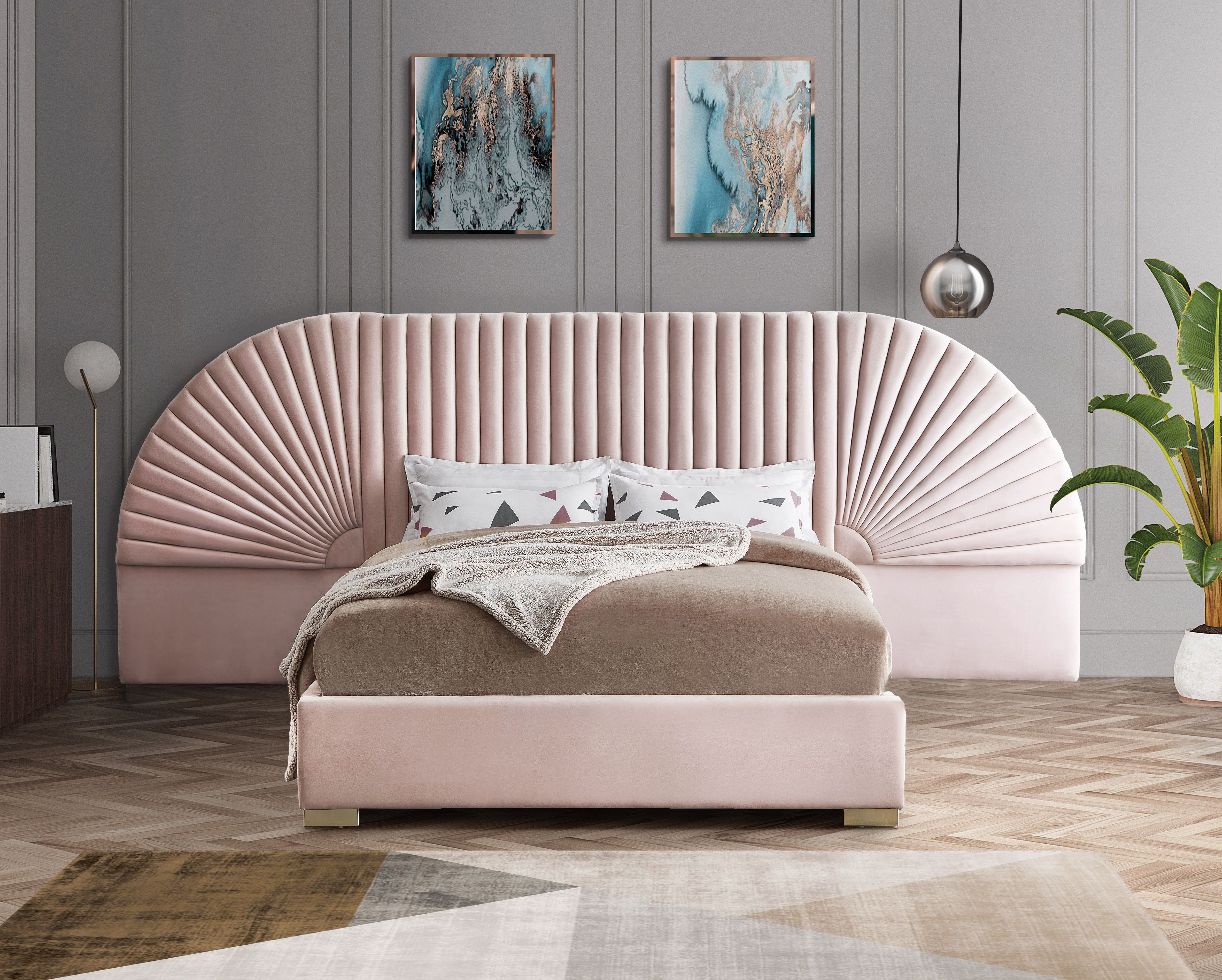 Cleo - King Bed - Pink