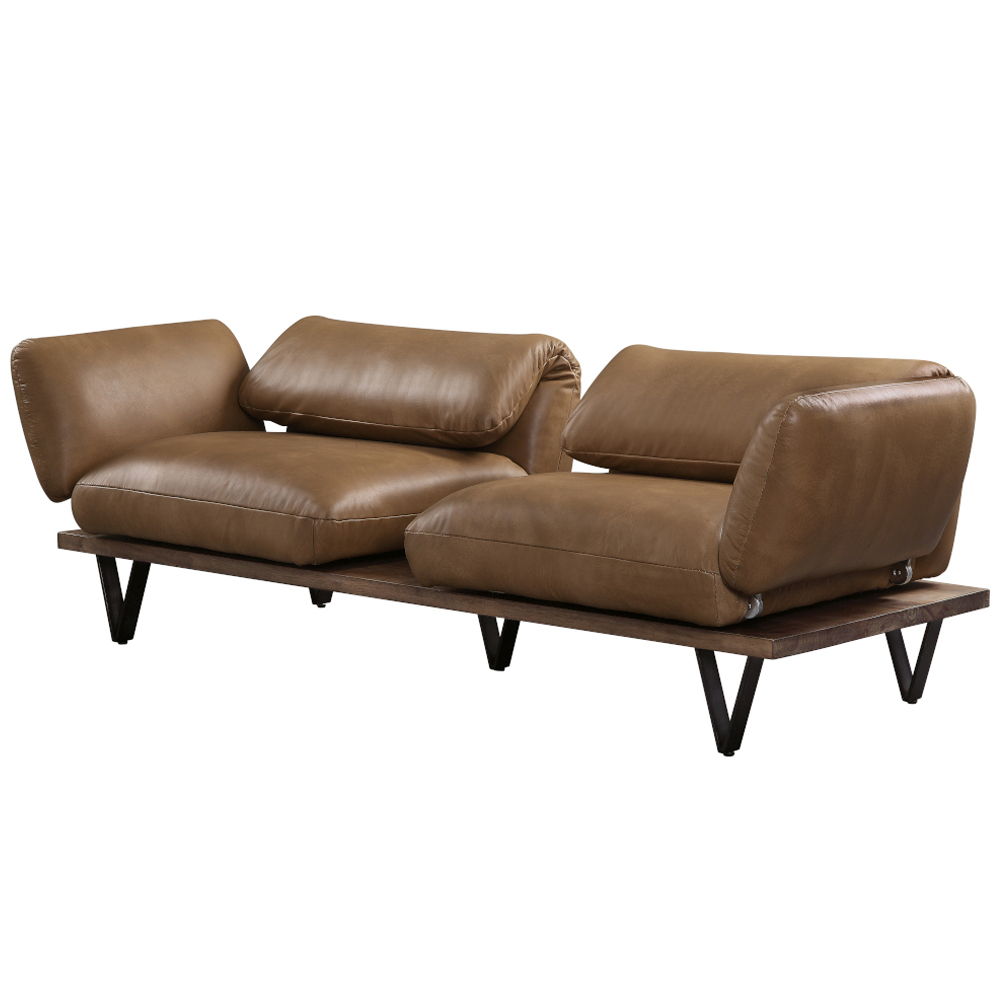 Narech - Sofa With Swivel - Nutmeg Top Grain Leather, light brown, view 3