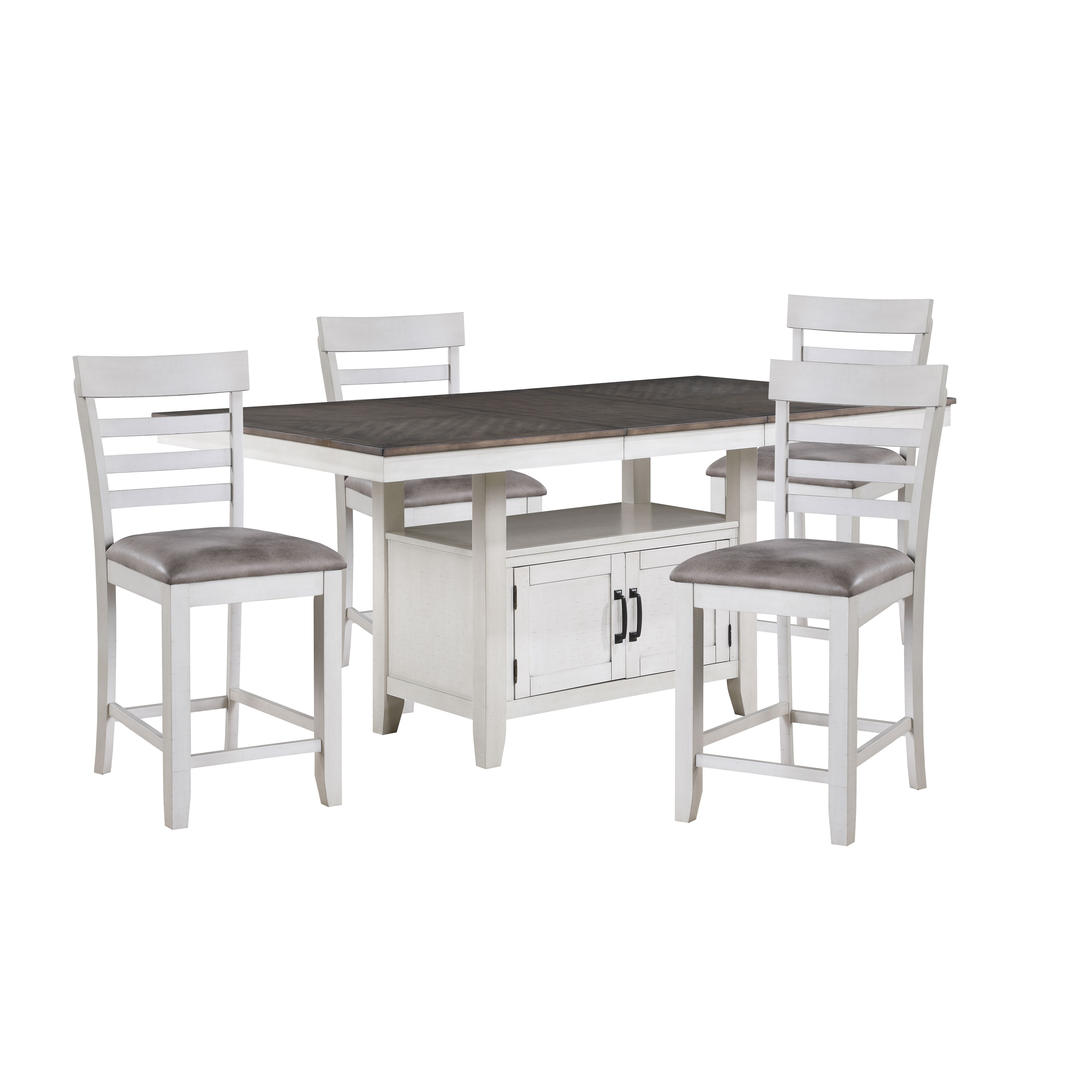 Richland - Counter Table With 4 Chairs - White