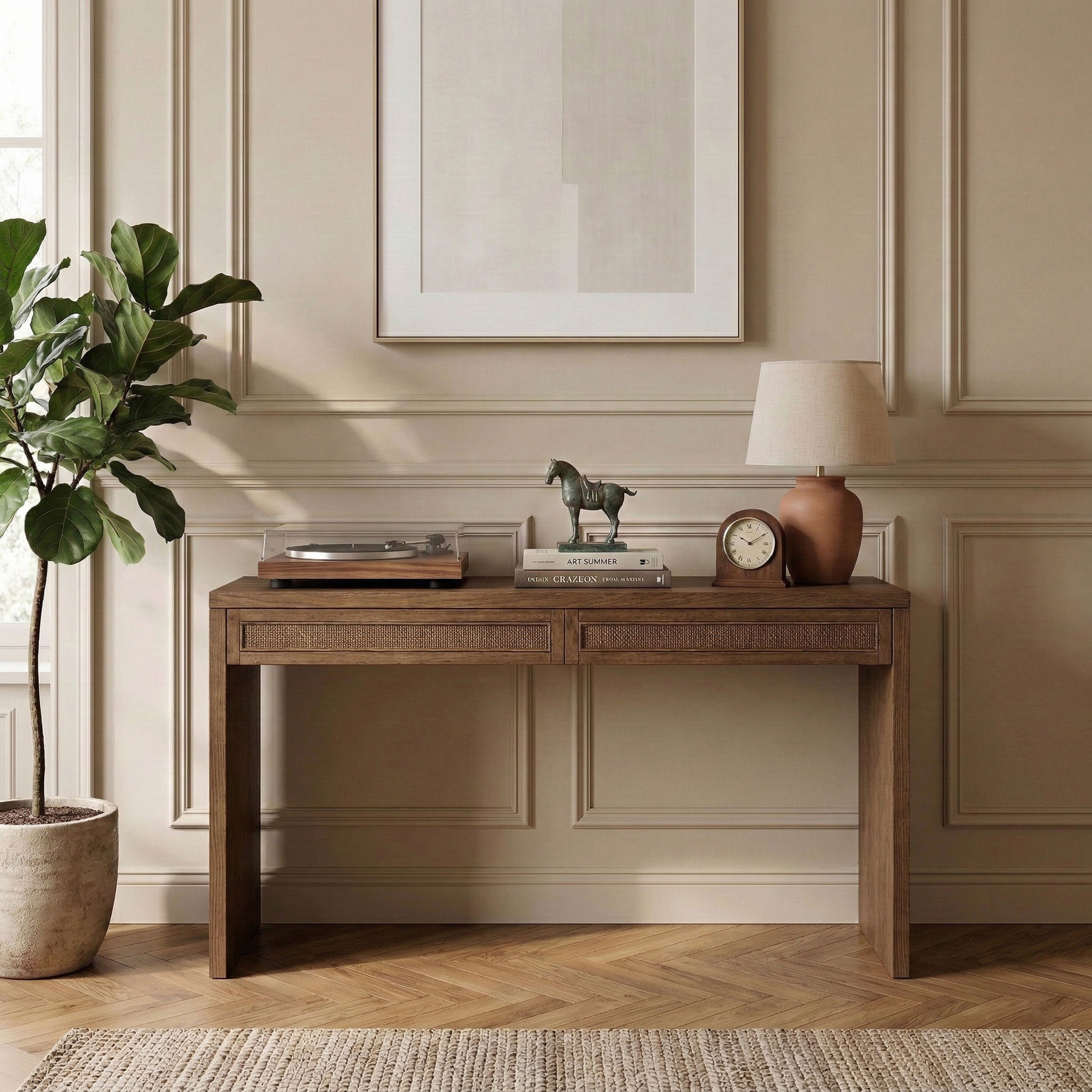 Avro - Solid Wood And Oak Veneer Desk - Brown