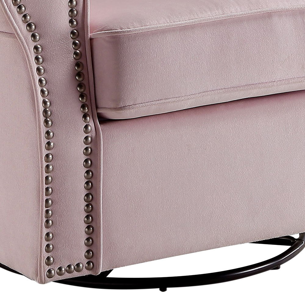 Tamaki - Swivel Chair With Glider - Pink Fabric, pink, view 7
