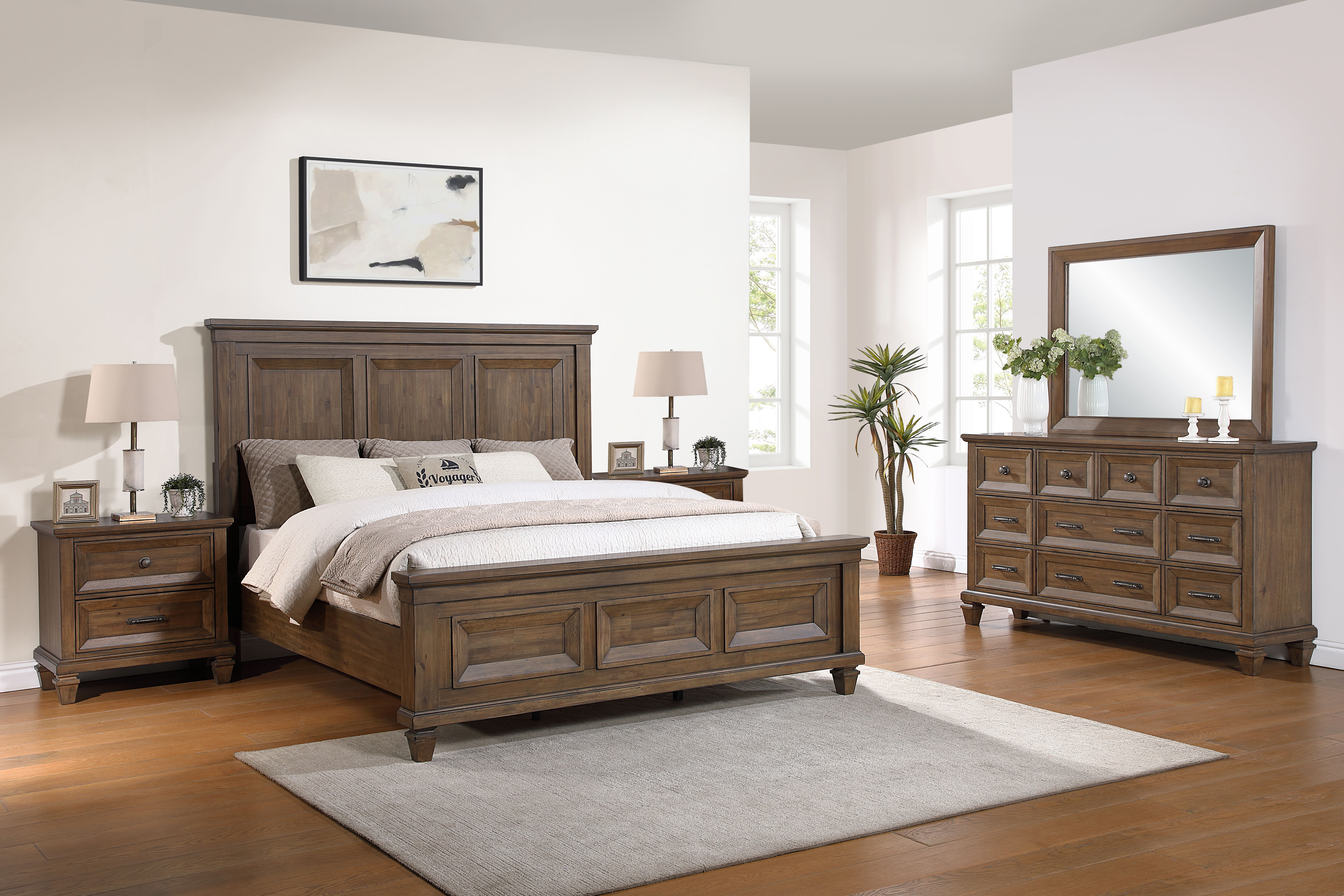 Queen · 5 Pc · Bed, Dresser, Mirror, 2 Nightstands