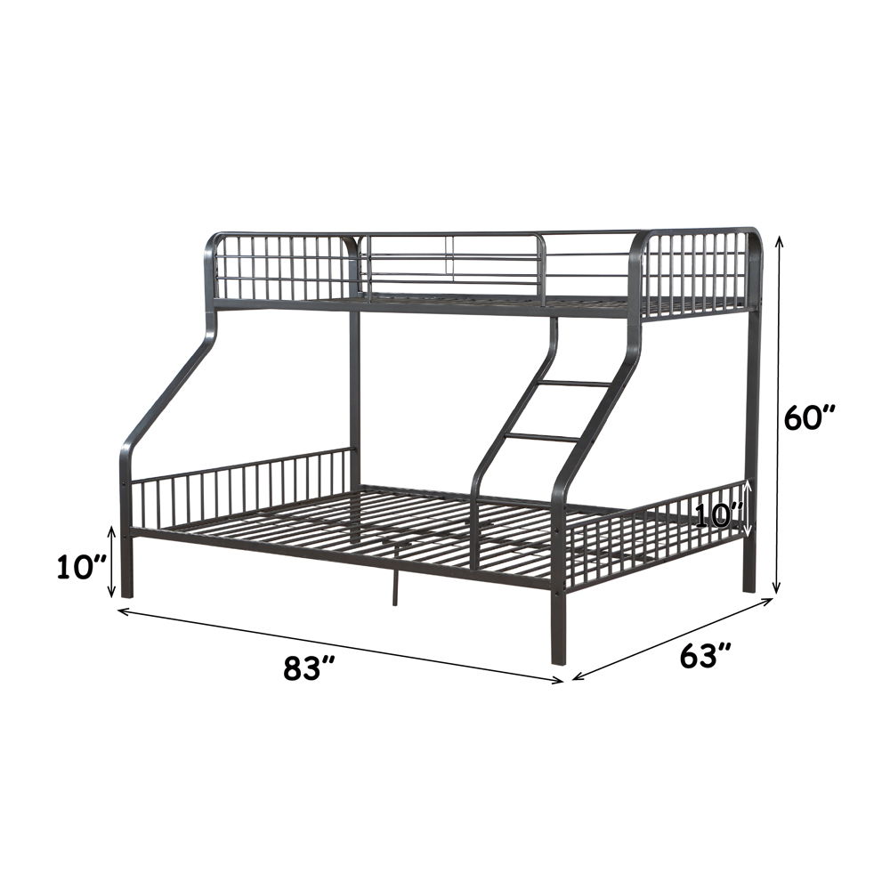 Caius - Twin Long/Queen Bunk Bed - Gunmetal, dark gray, view 7