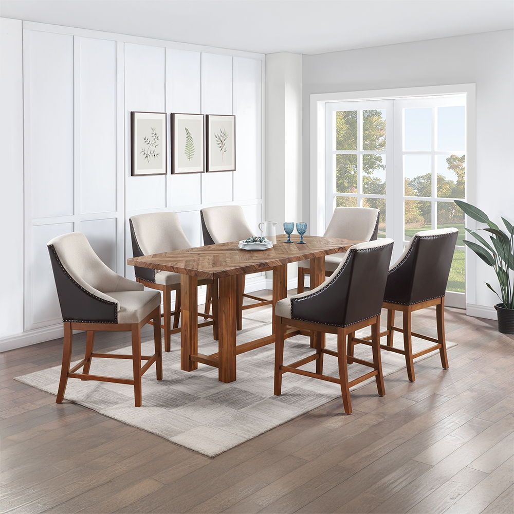 Gilsea - Counter Height Table - Brown, light brown, view 4
