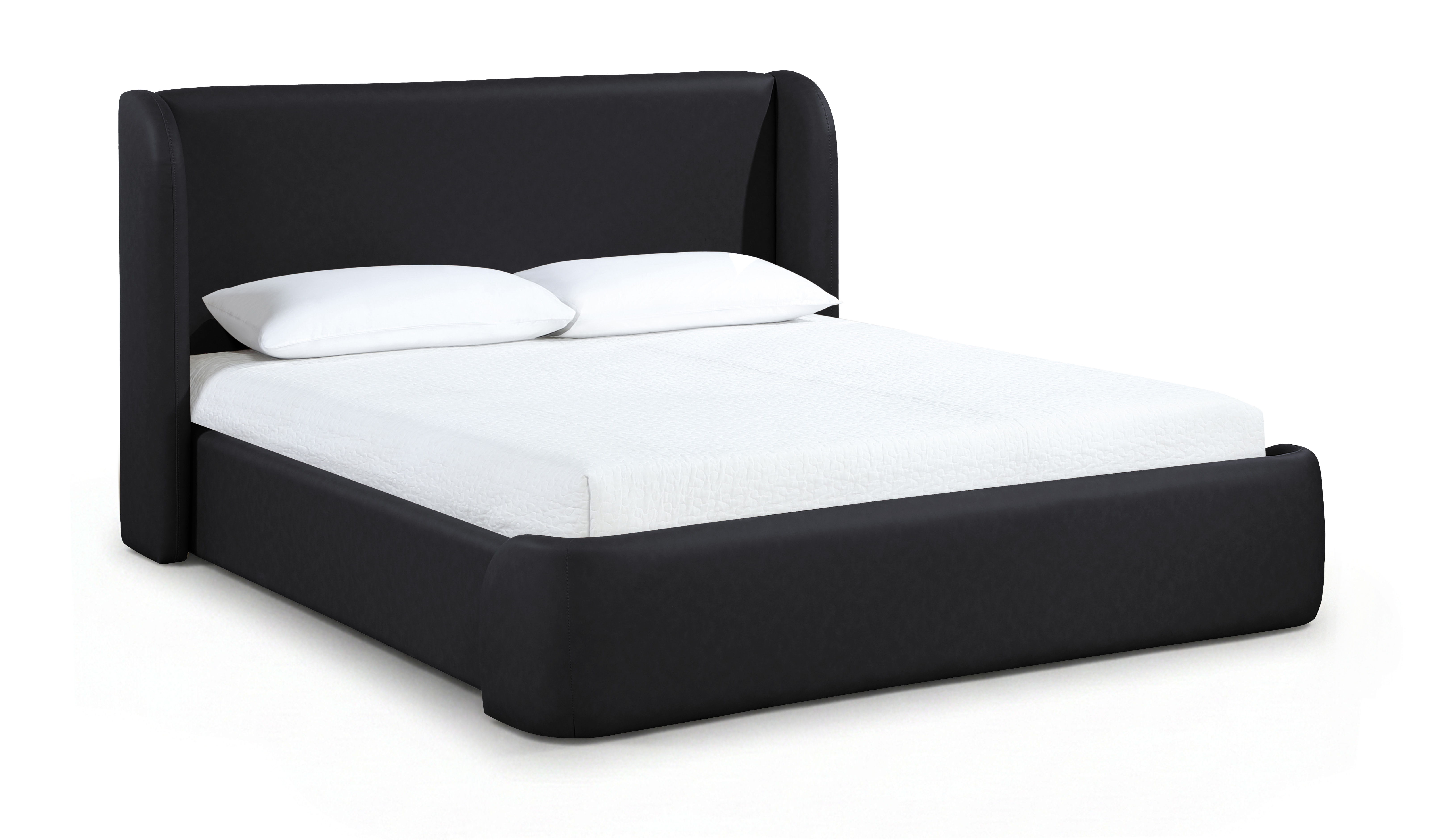 Warby - Vegan Leather Upholstered Full Bed - Black
