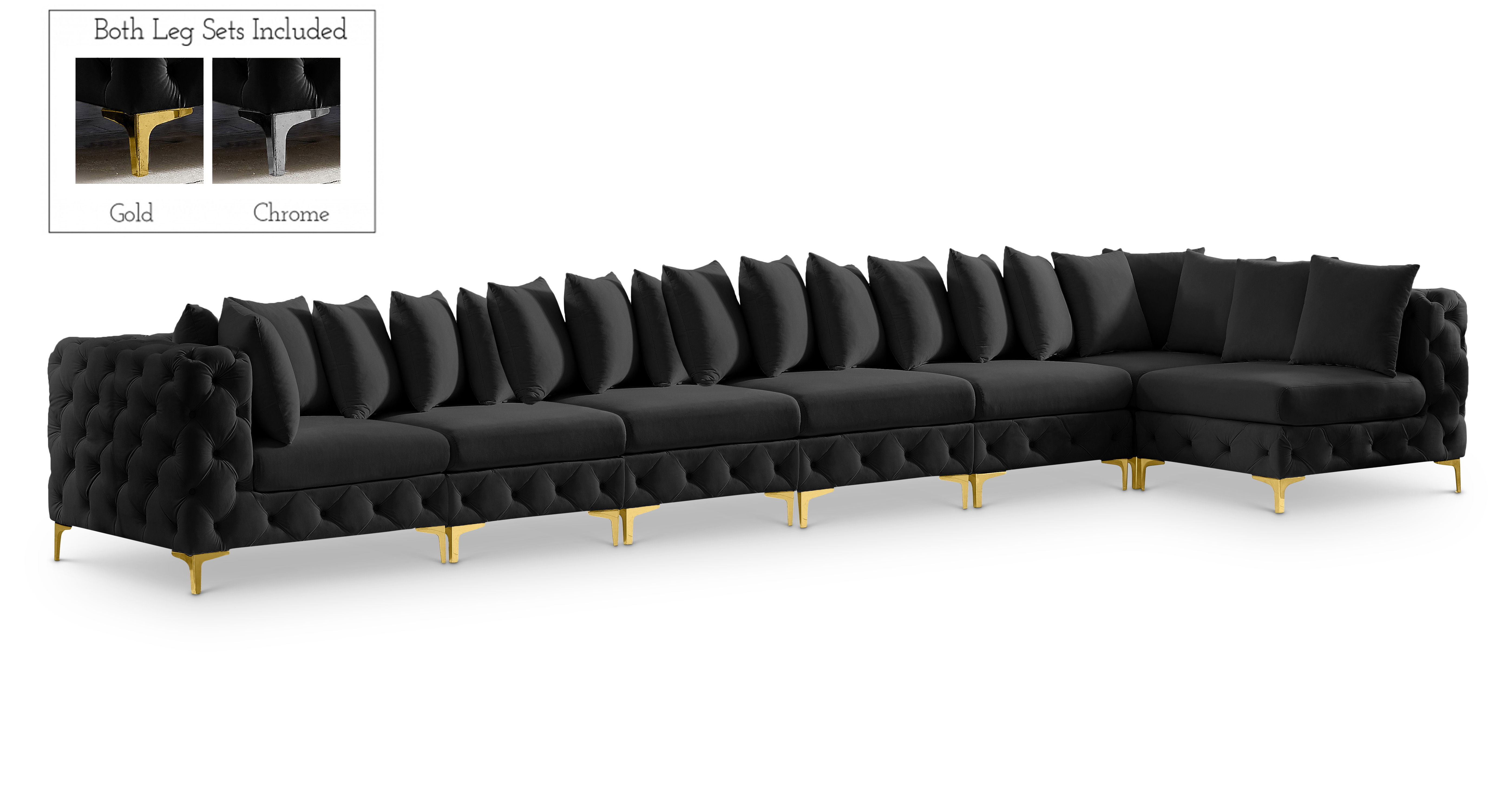 Tremblay - 7 Piece Modular L-Shaped Sectional - Black