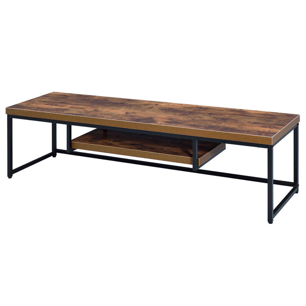Bob - 16" TV Stand - Weathered Oak & Black Metal, light brown, view 2
