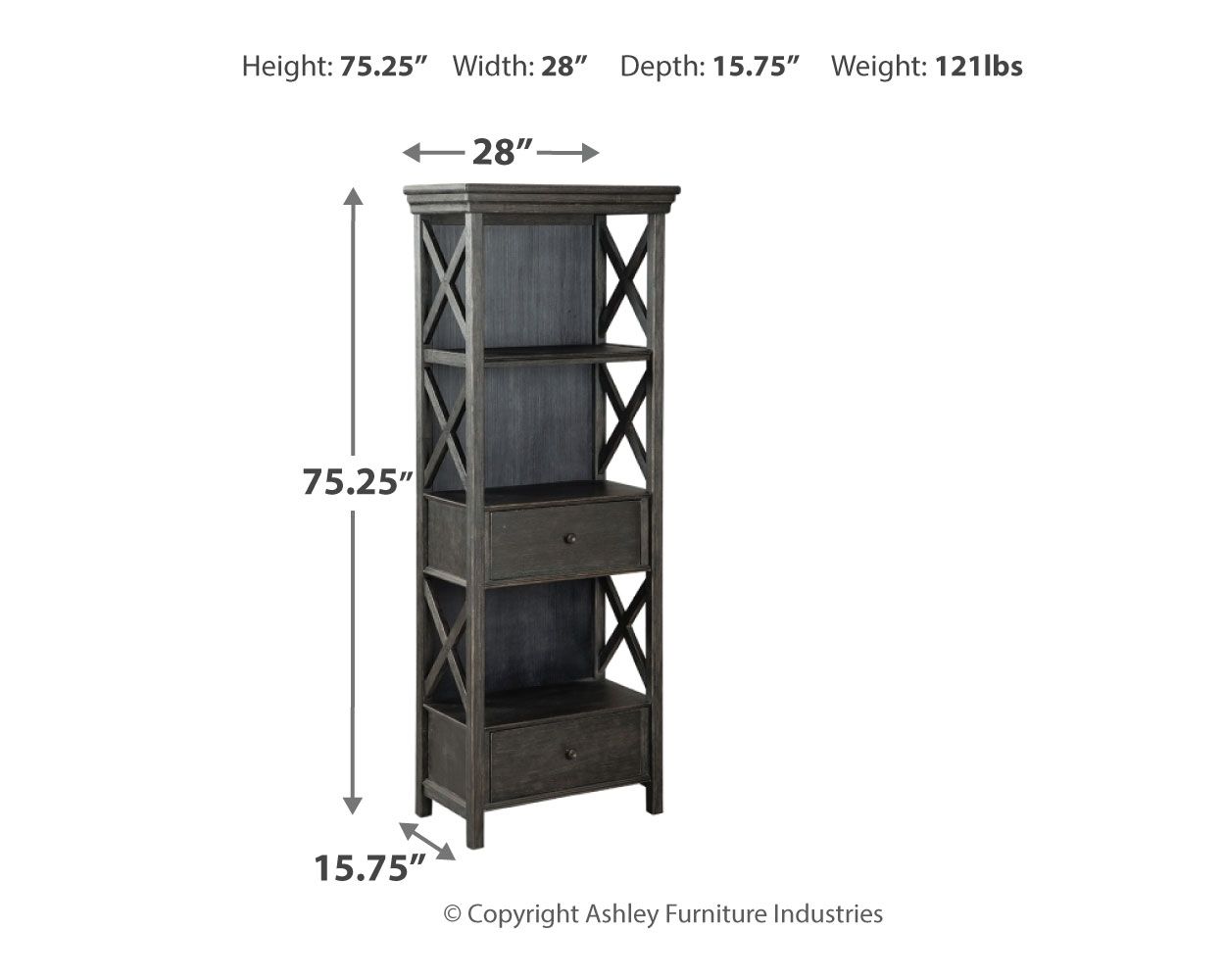 Ashley Furniture Tyler Creek - Display Cabinet - Black / Gray - Image 4