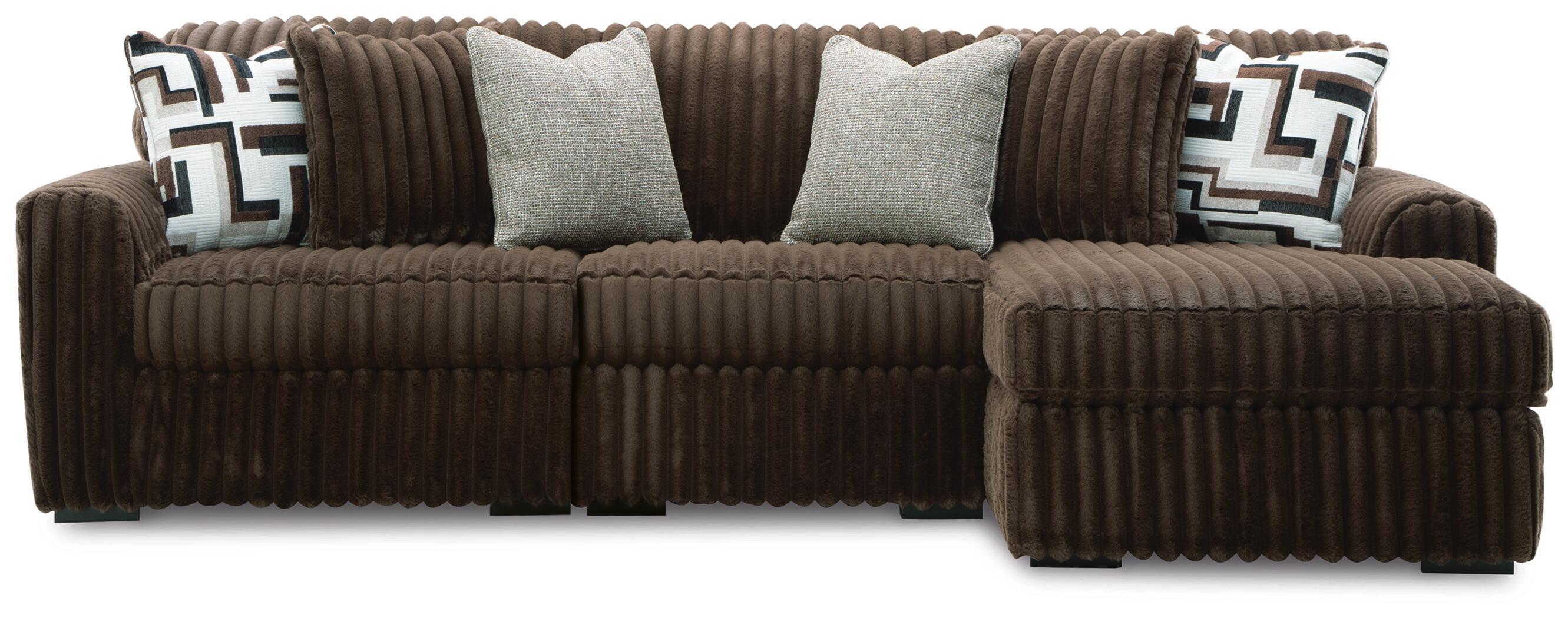 3 Pc · Sectional With RAF Corner Chaise And Armless Chair