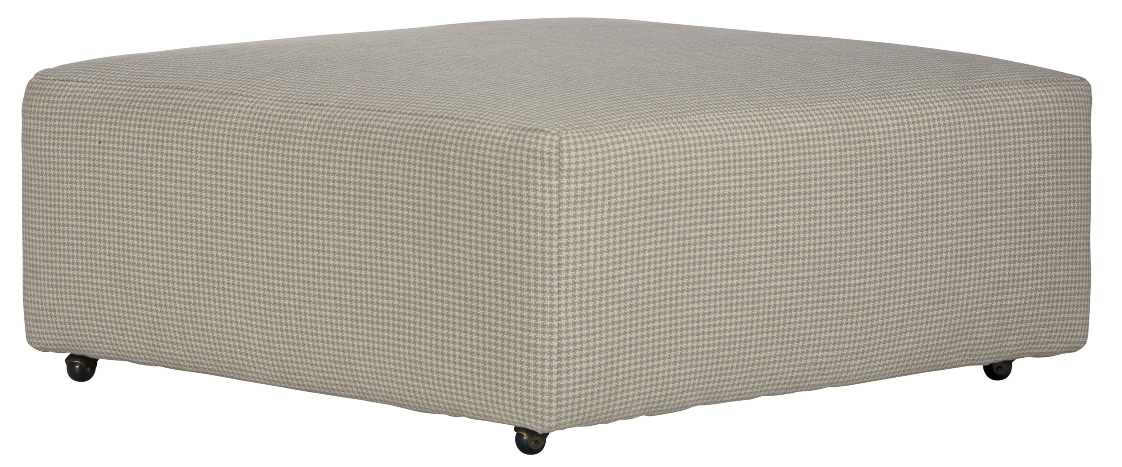 Searsport - Castered Cocktail Ottoman - Cement / Tan