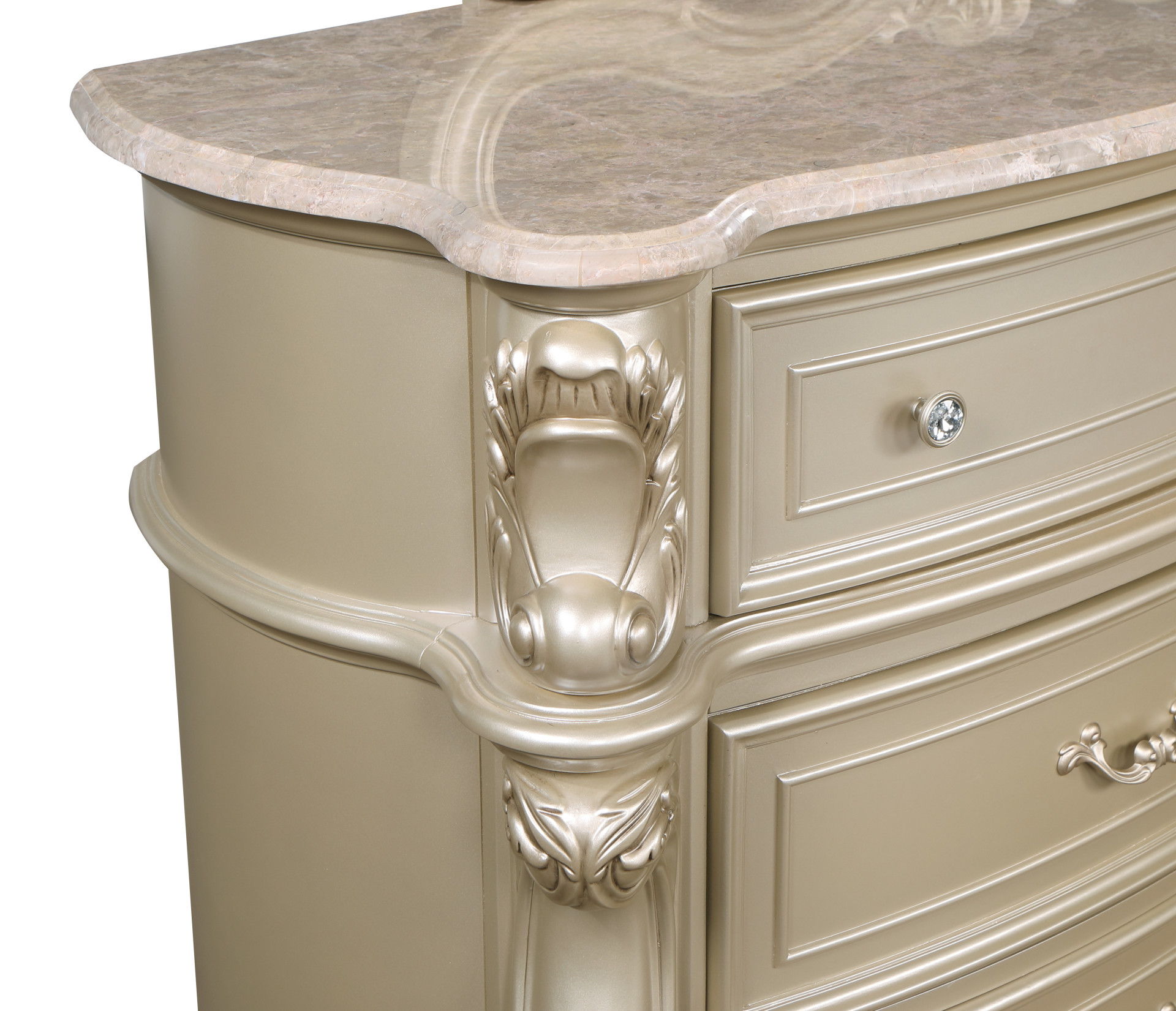 Monique - Dresser With Marble Top - Champagne, beige, view 6