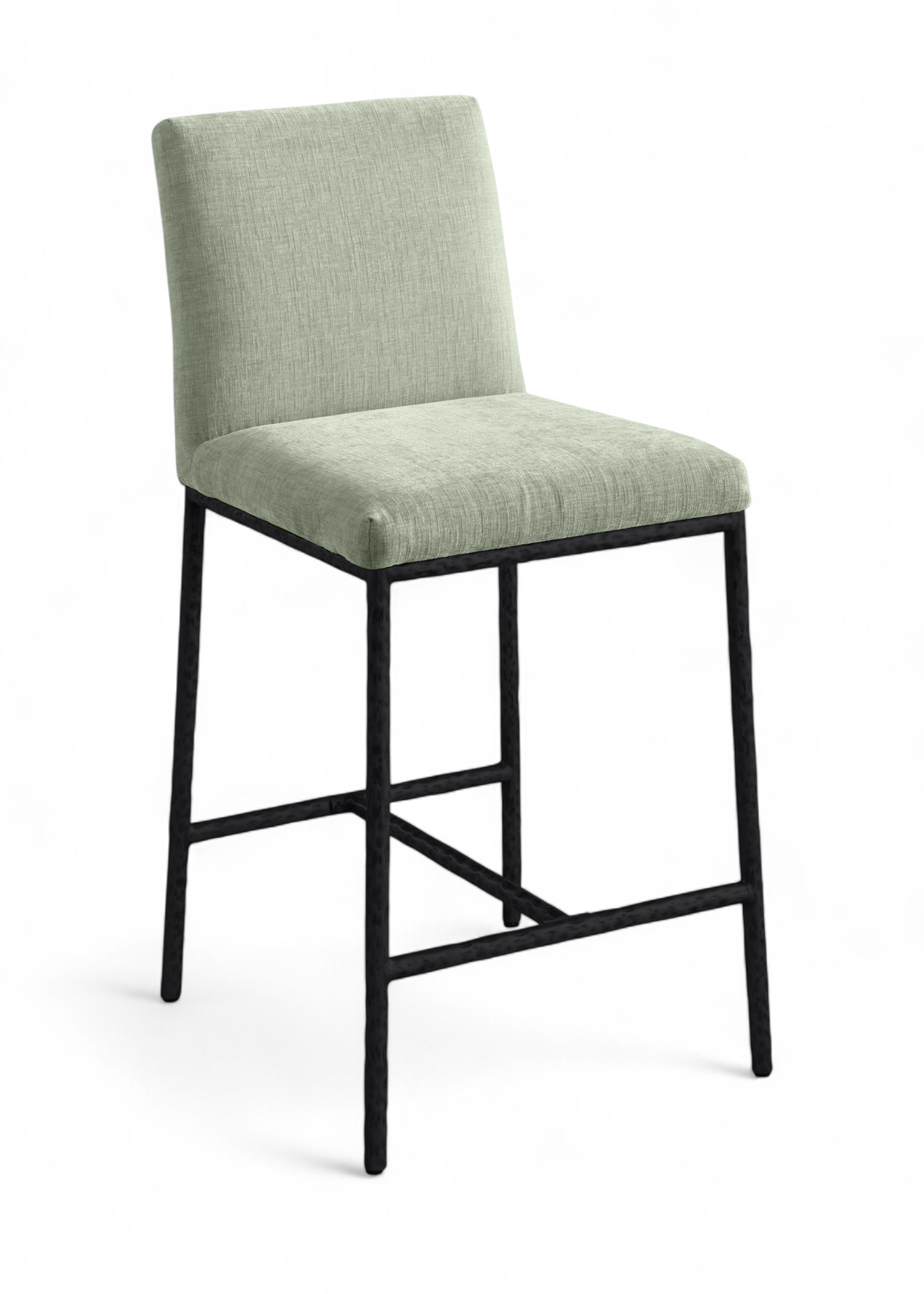 Reeves - Chenille Fabric Upholstered Counter Stool (Set of 2) - Mint