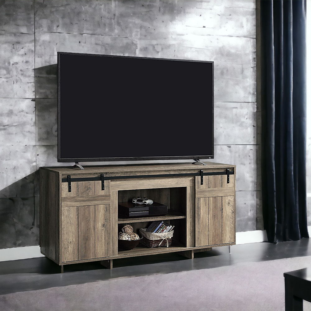 Bellarosa - TV Stand (Same As 91608) - Gray Washed, dark brown, view 5