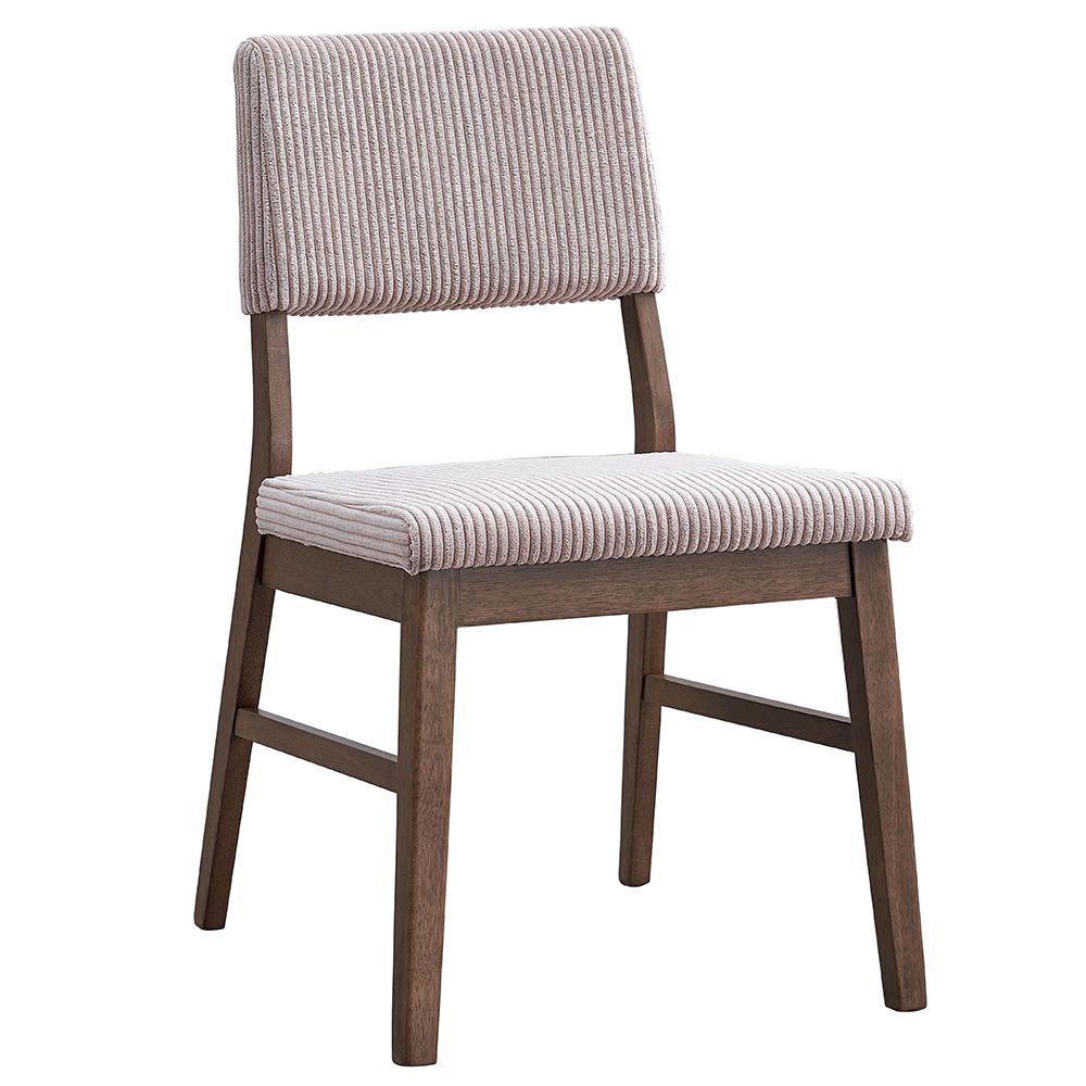 Seda - Corduroy Side Chair (Set of 2) - Dusty Mauve & Walnut, beige