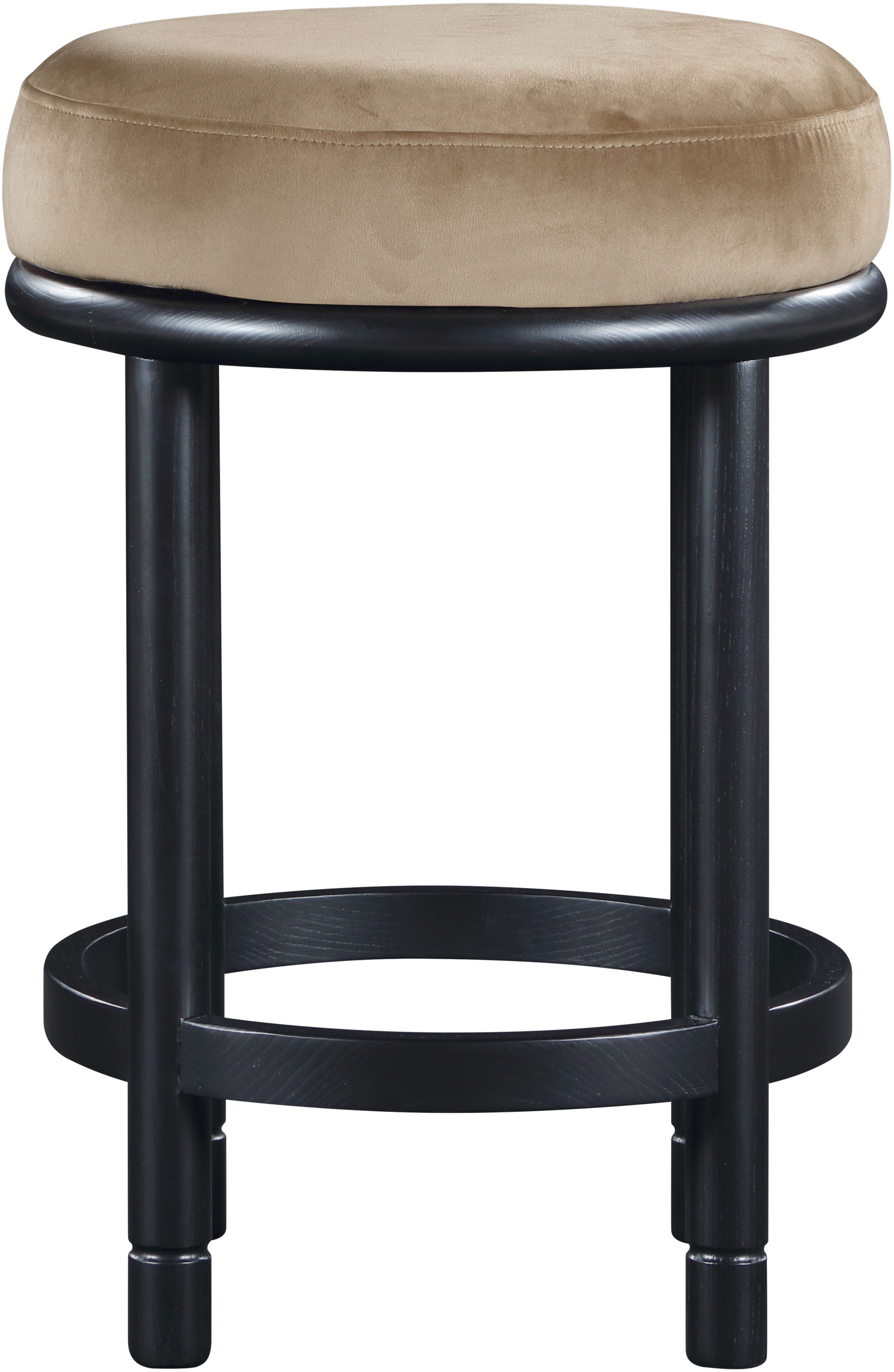 Monette - Counter Stool With Black Base - Beige